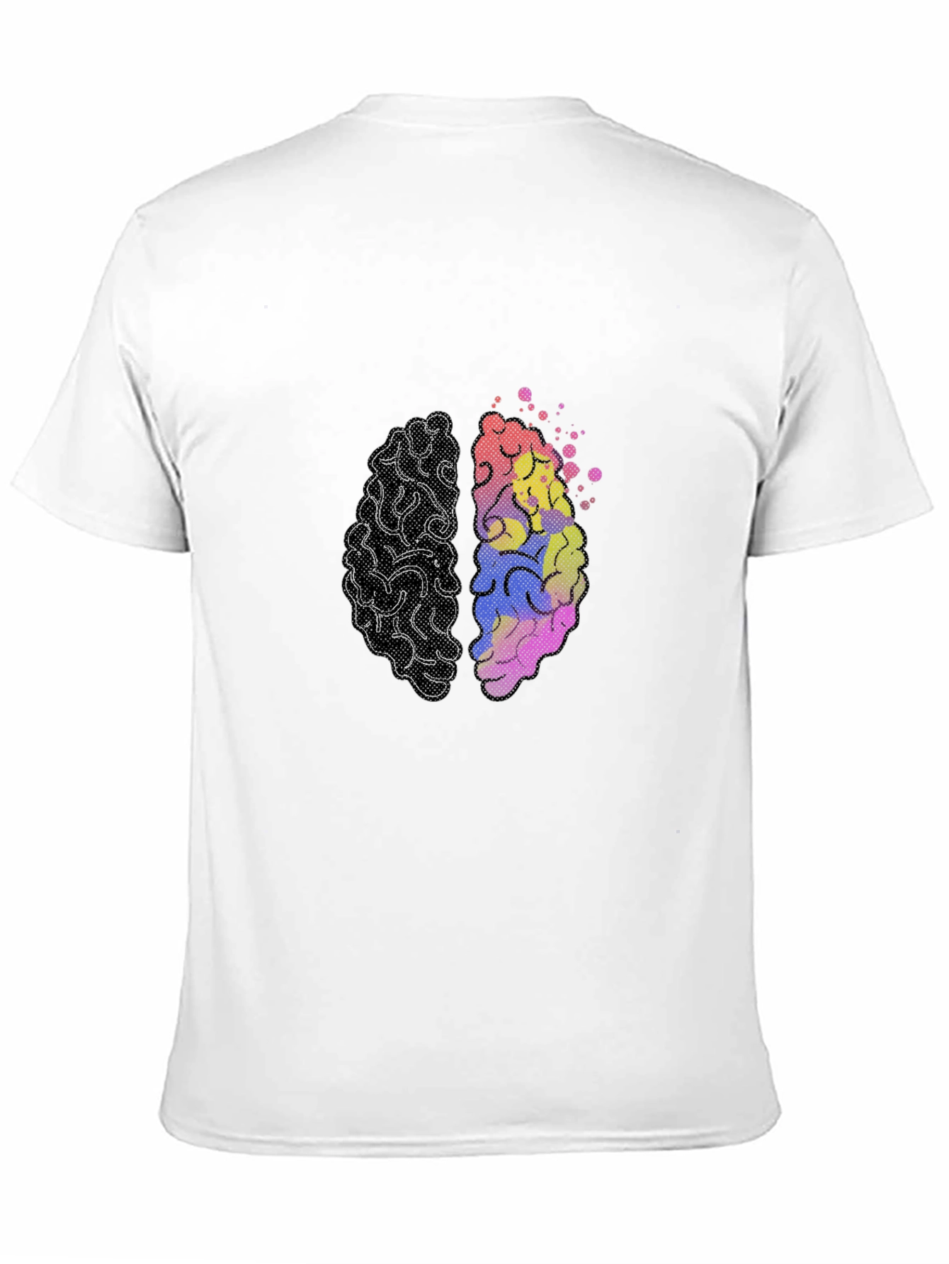 Black Brain Design T-Shirt - Left & Right Brain Graphic Tee view 11