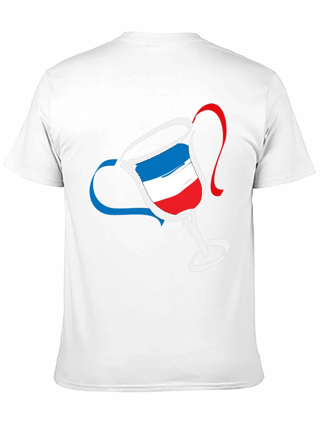 Black French Flag Wine Glass Graphic Tee - Men's Black T-Shirt view 11