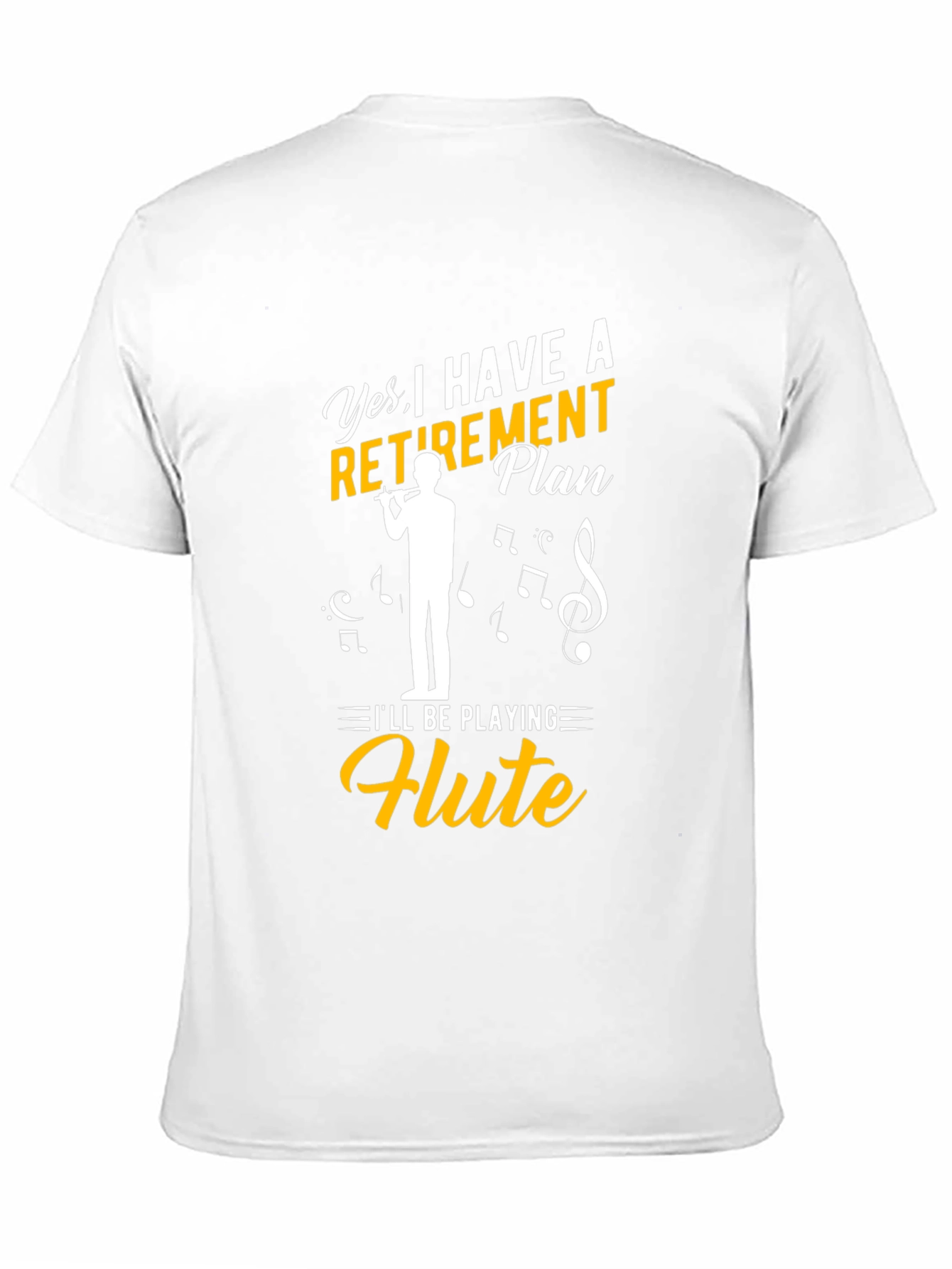 Black Retirement Plan Flute Player T-Shirt view 11
