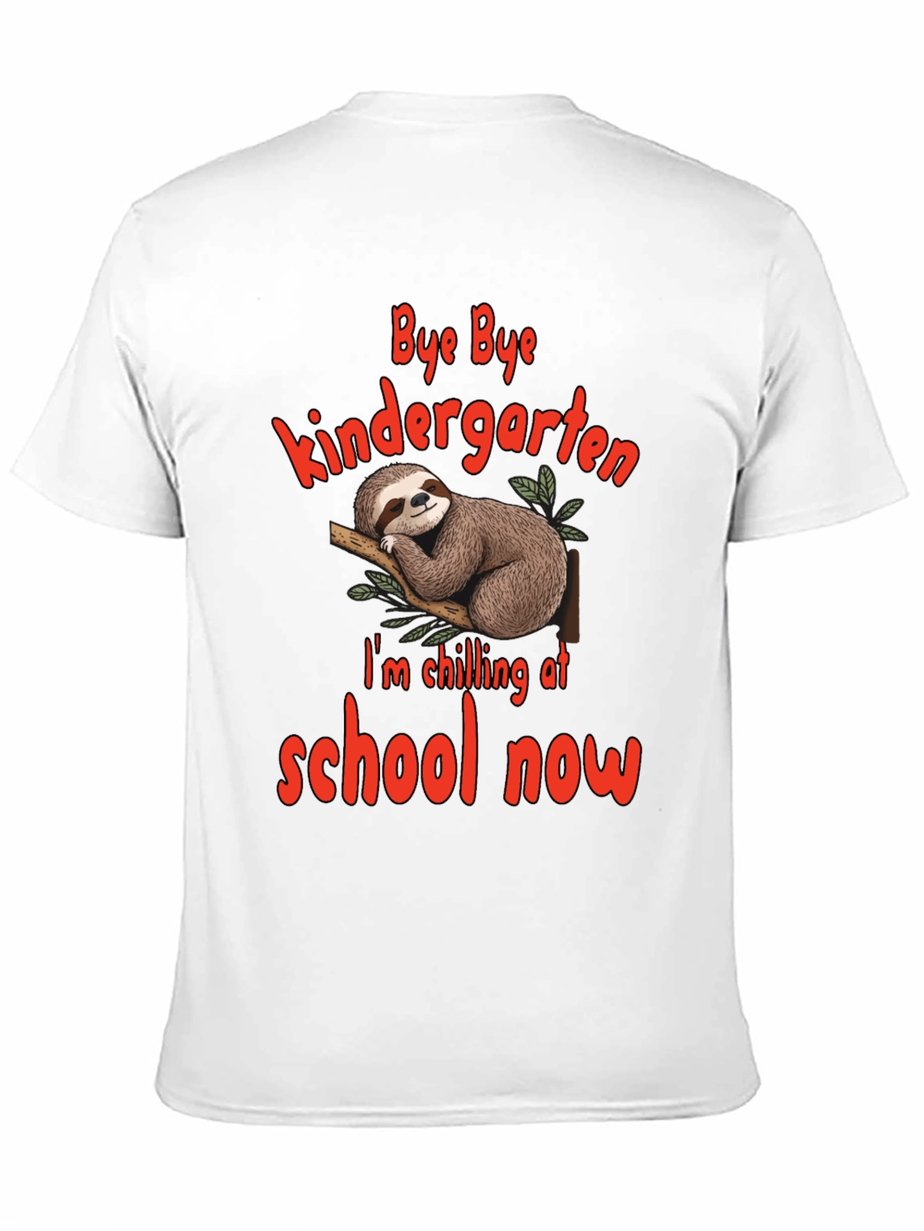 Black Bye Bye Kindergarten Sloth T-Shirt view 11