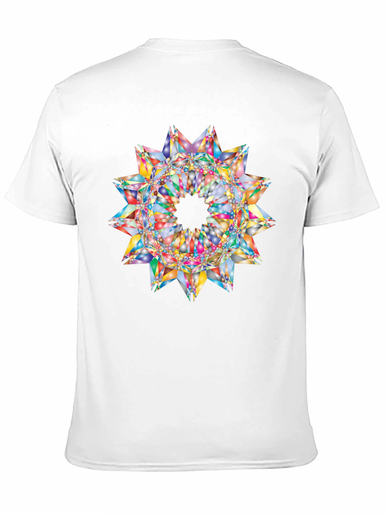 Black Kaleidoscope Starburst Graphic Black T-Shirt view 11