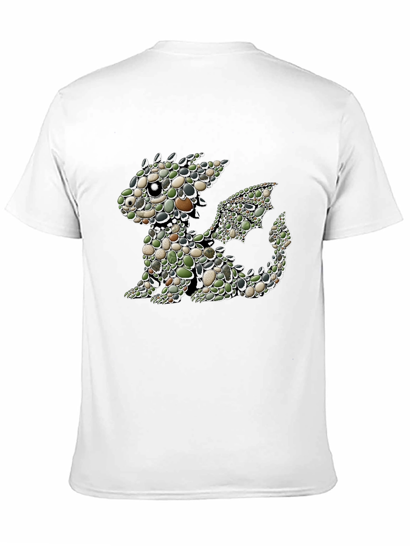 Dragon Pebble Art Graphic Black Tee - 11