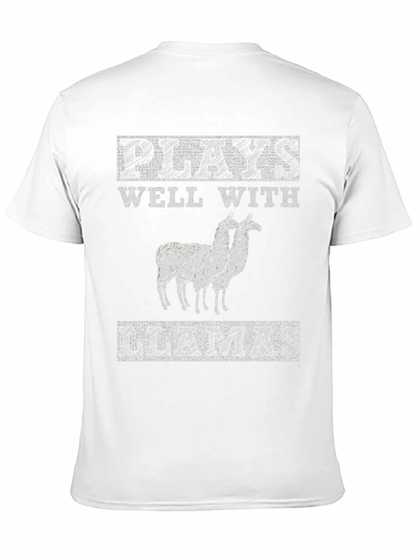 Black Plays Well with Llamas Graphic Tee view 11