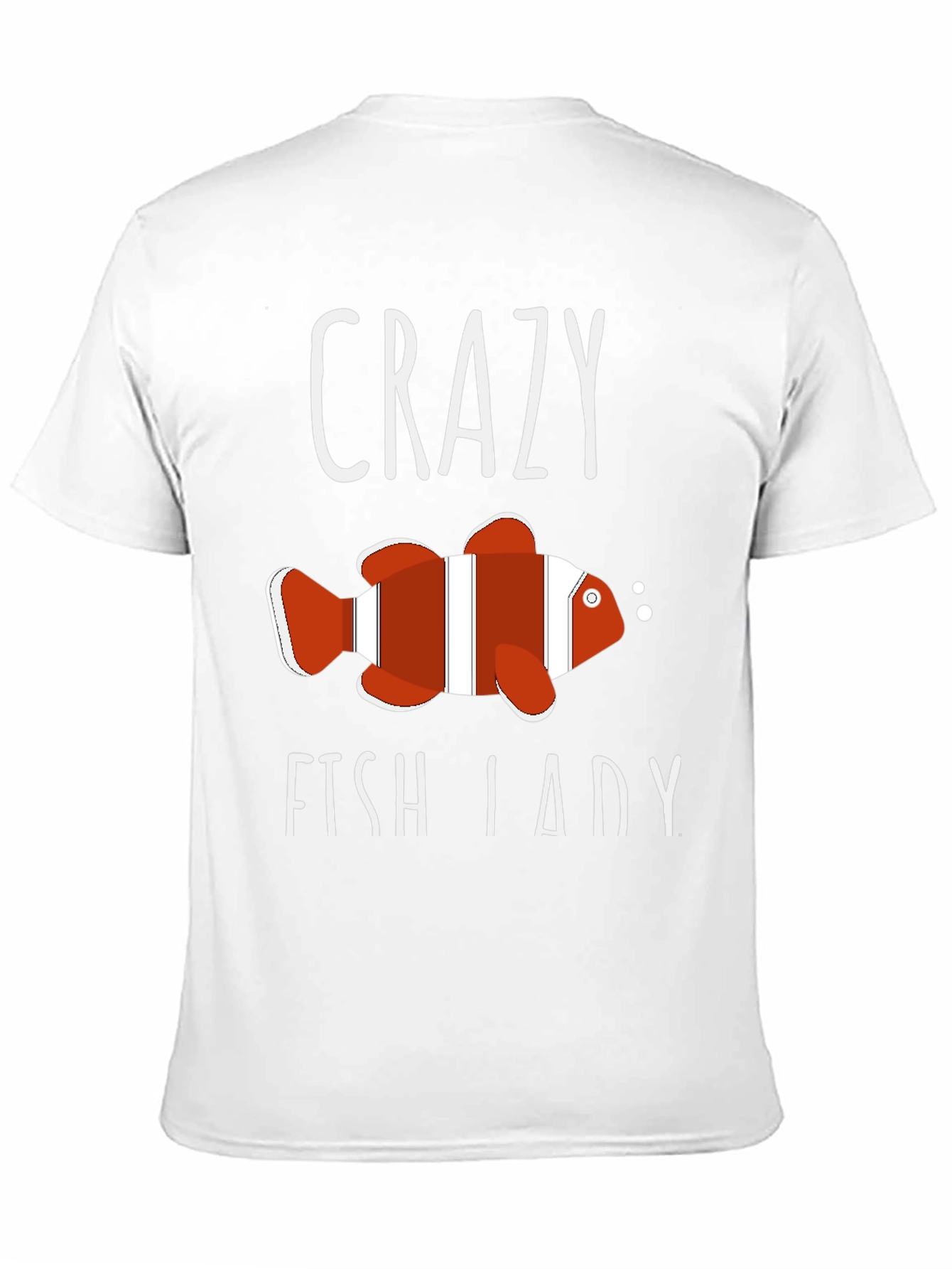 Black Crazy Fish Lady T-Shirt - Novelty Graphic Tee view 11