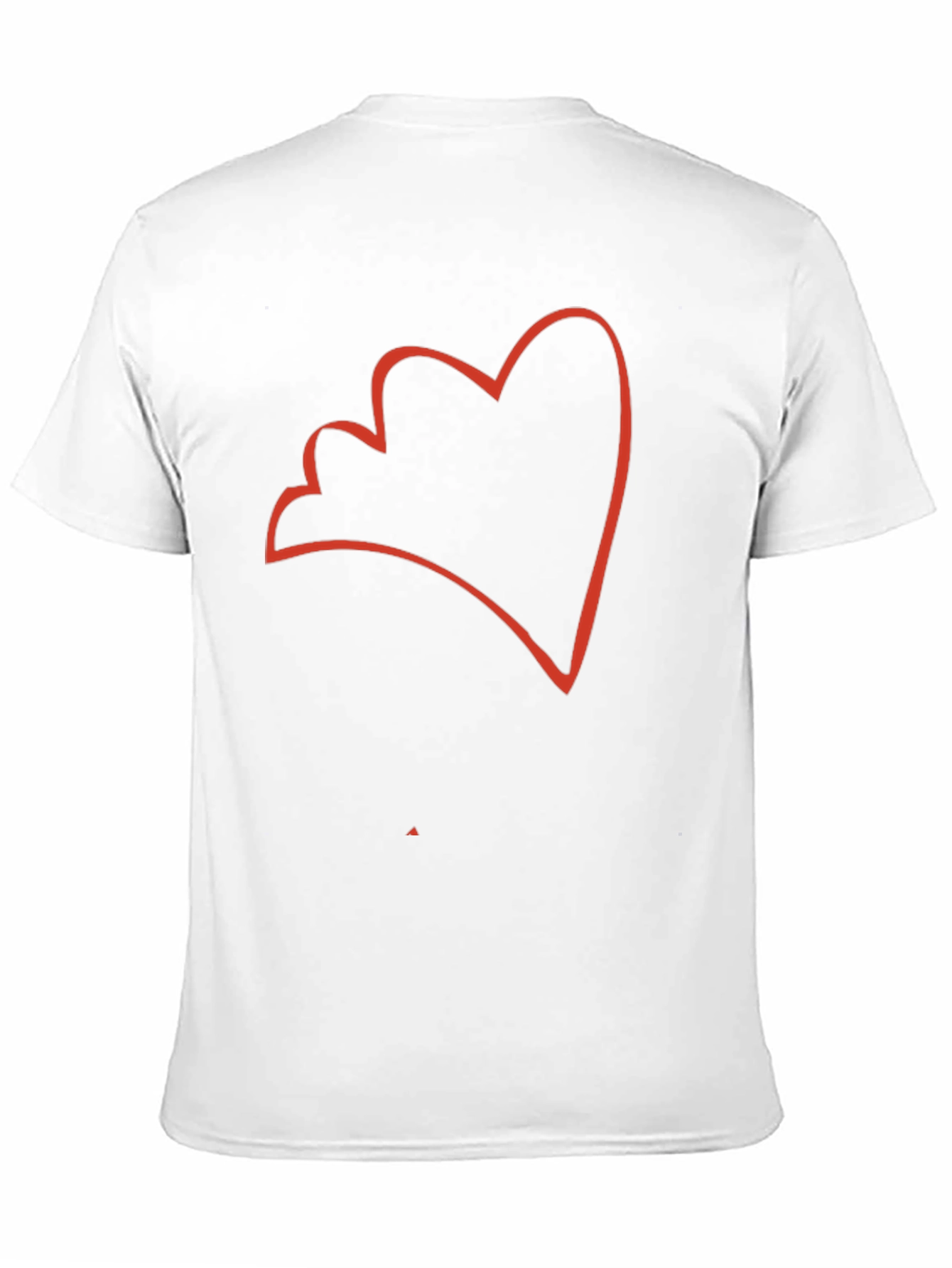 Black Abstract Heart Outline Men's Black T-Shirt view 11