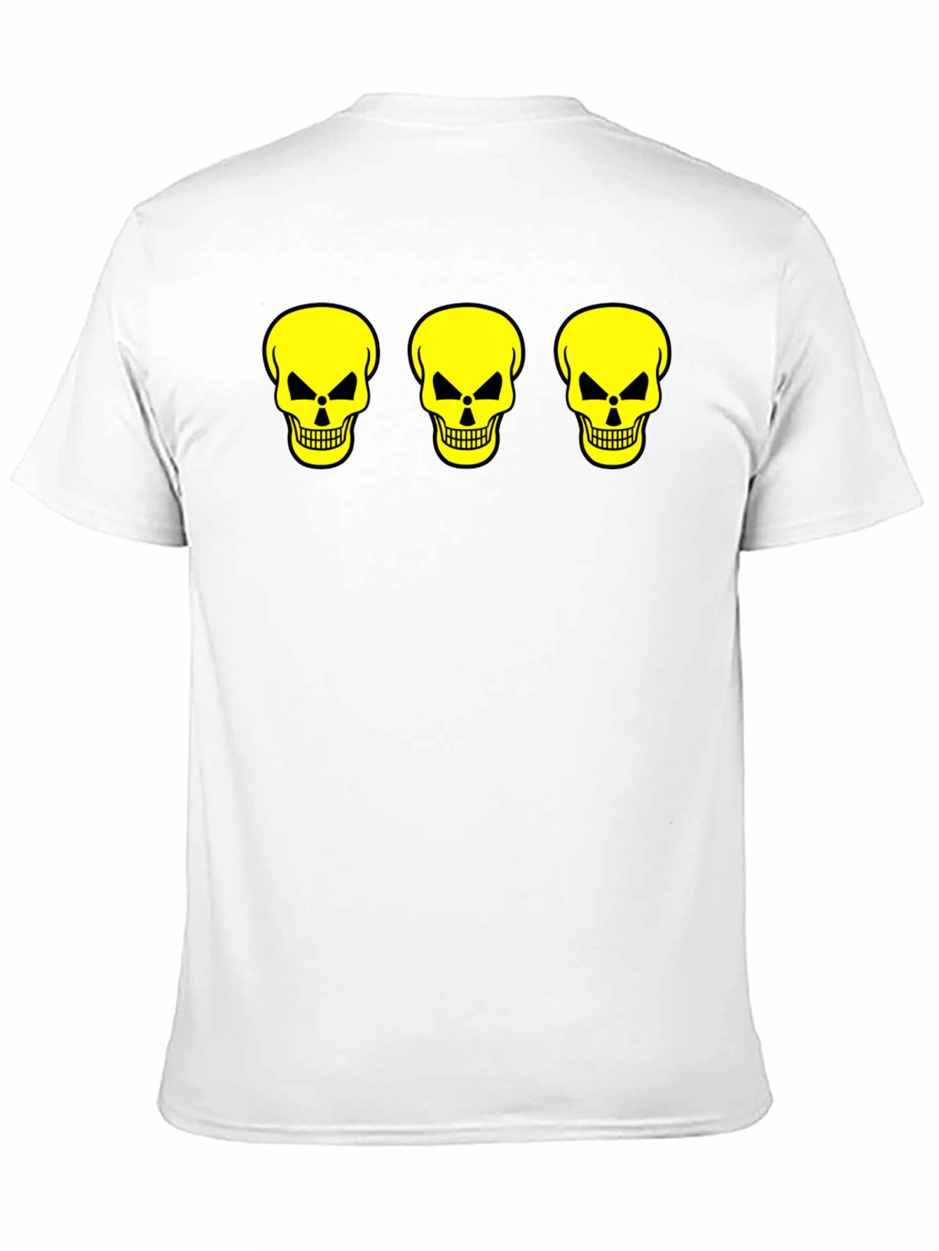 Black Skull Trio Graphic Tee - Black Cotton T-Shirt view 11