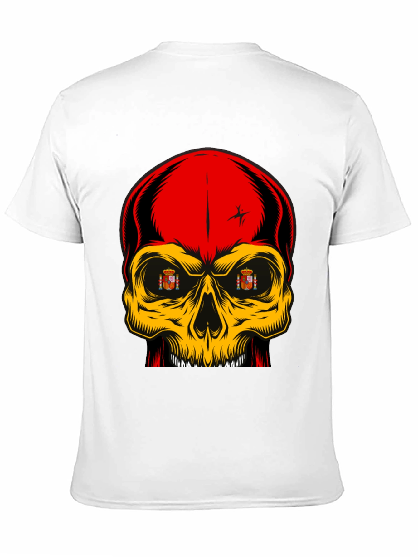 Black Spanish Flag Skull Graphic T-Shirt view 11