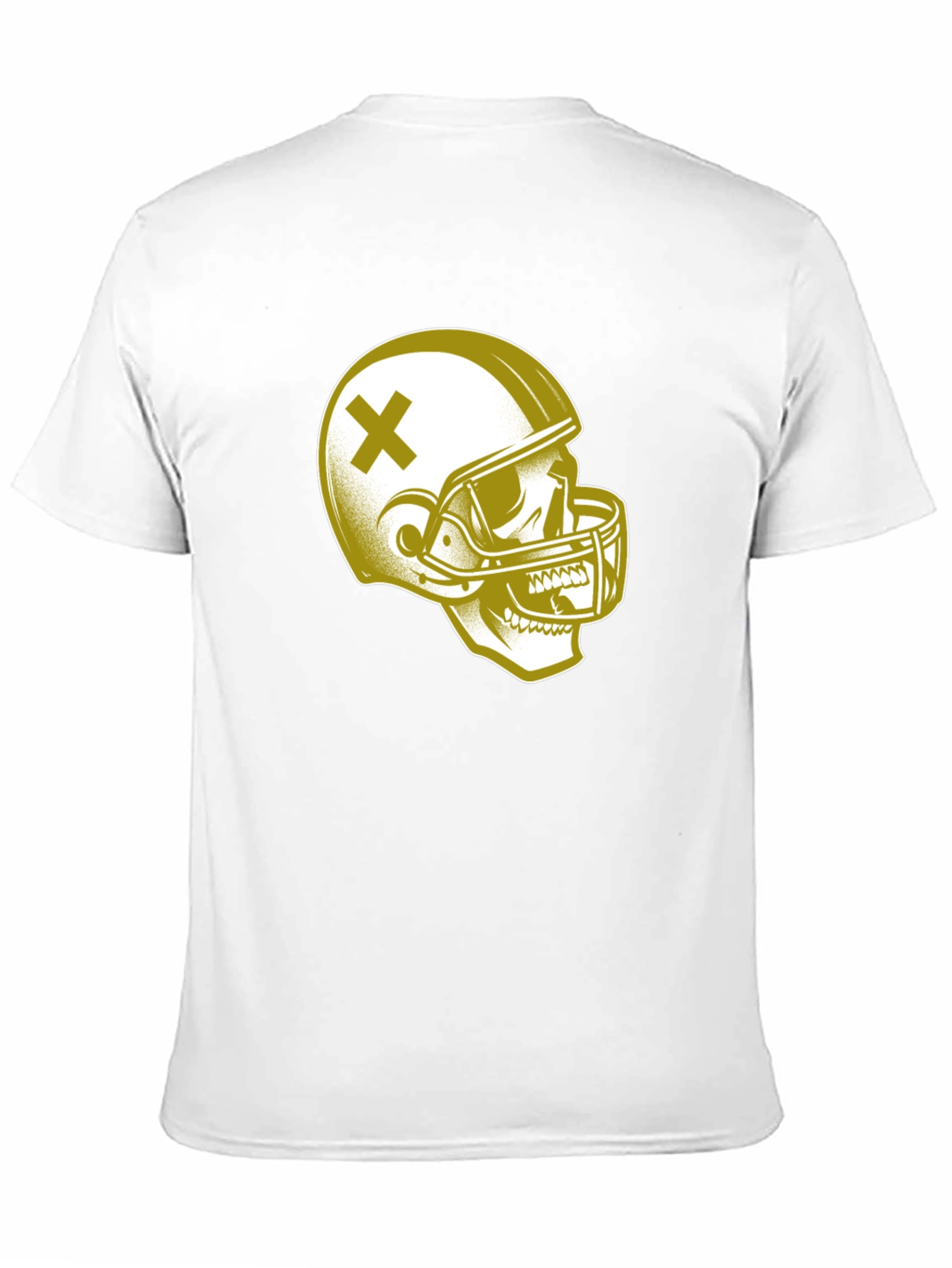 Black Skull Football Helmet Graphic T-Shirt view 11