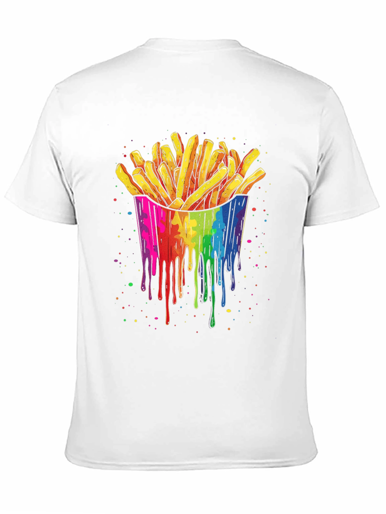 Black Rainbow Fries Graphic Tee - Unisex Black T-Shirt view 11