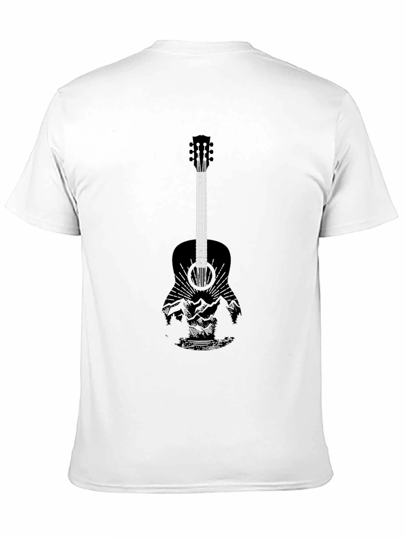 Black Guitar Landscape Graphic Tee - Black view 11