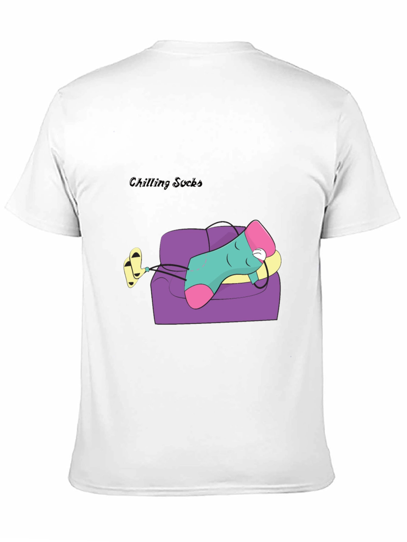 Black Chilling Socks Cartoon Graphic Tee - Relaxed Fit view 11