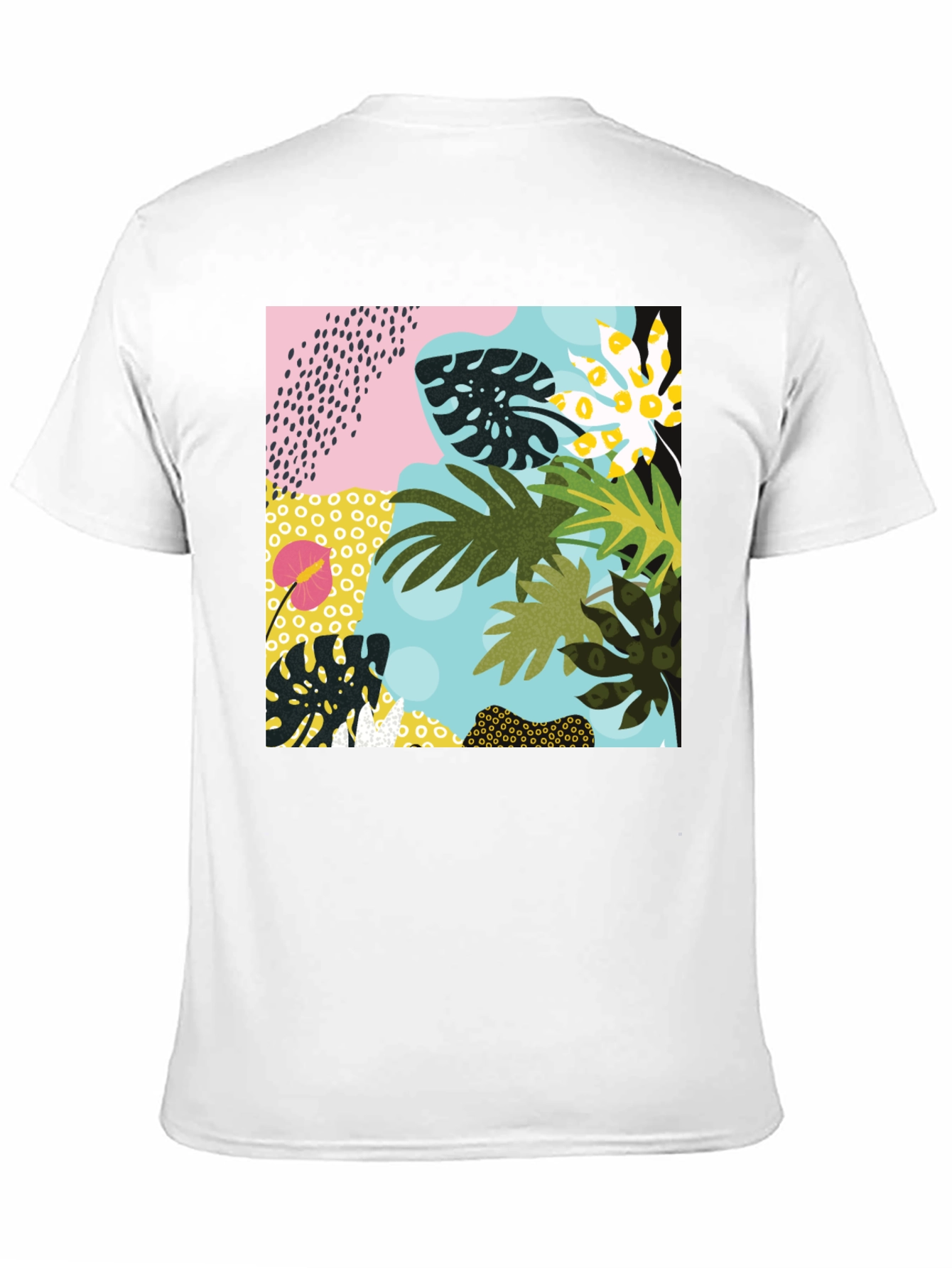 Black Tropical Print Black T-Shirt view 11