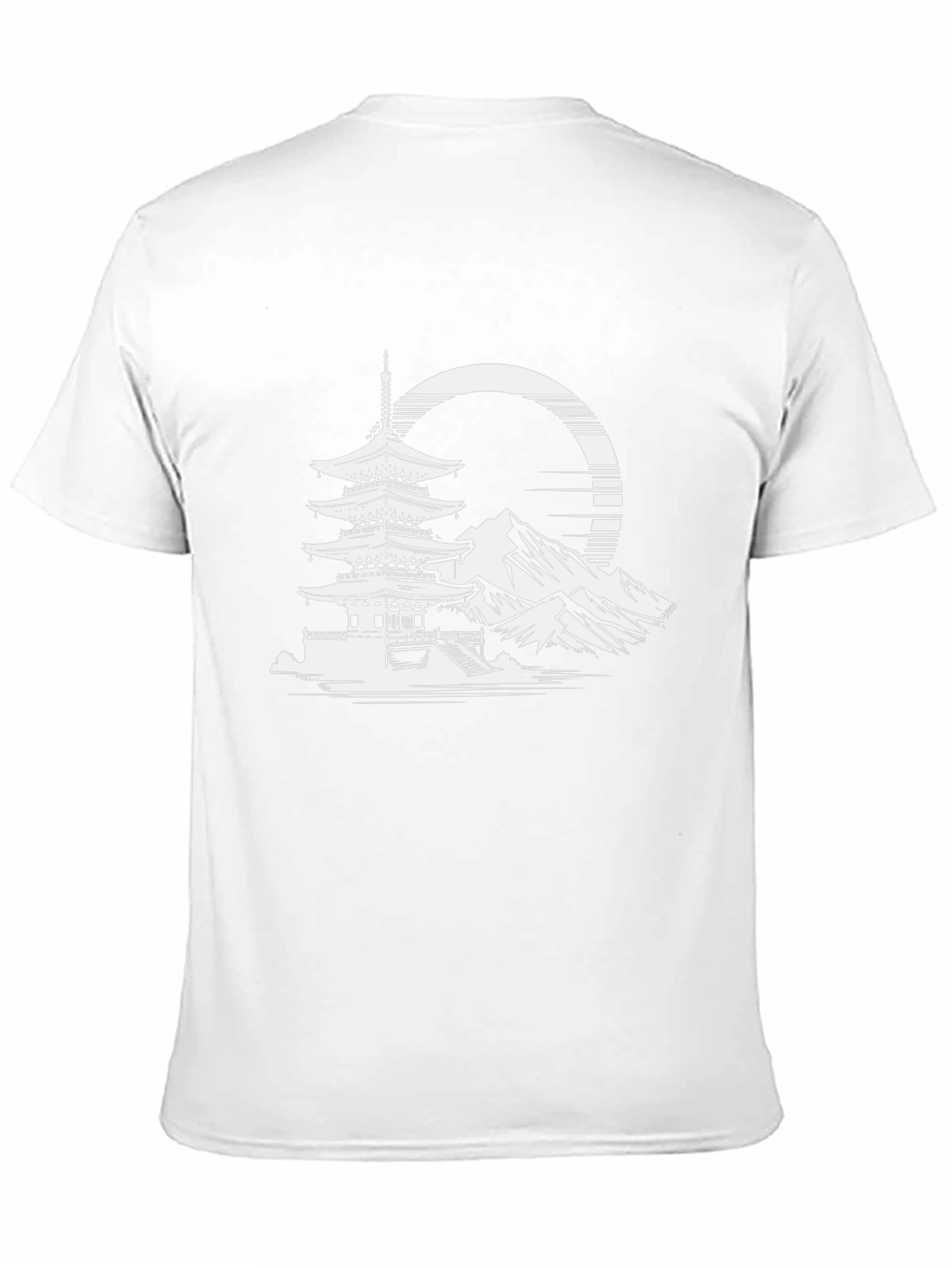 Black Pagoda Mountain Graphic Tee - Black Cotton Blend view 11
