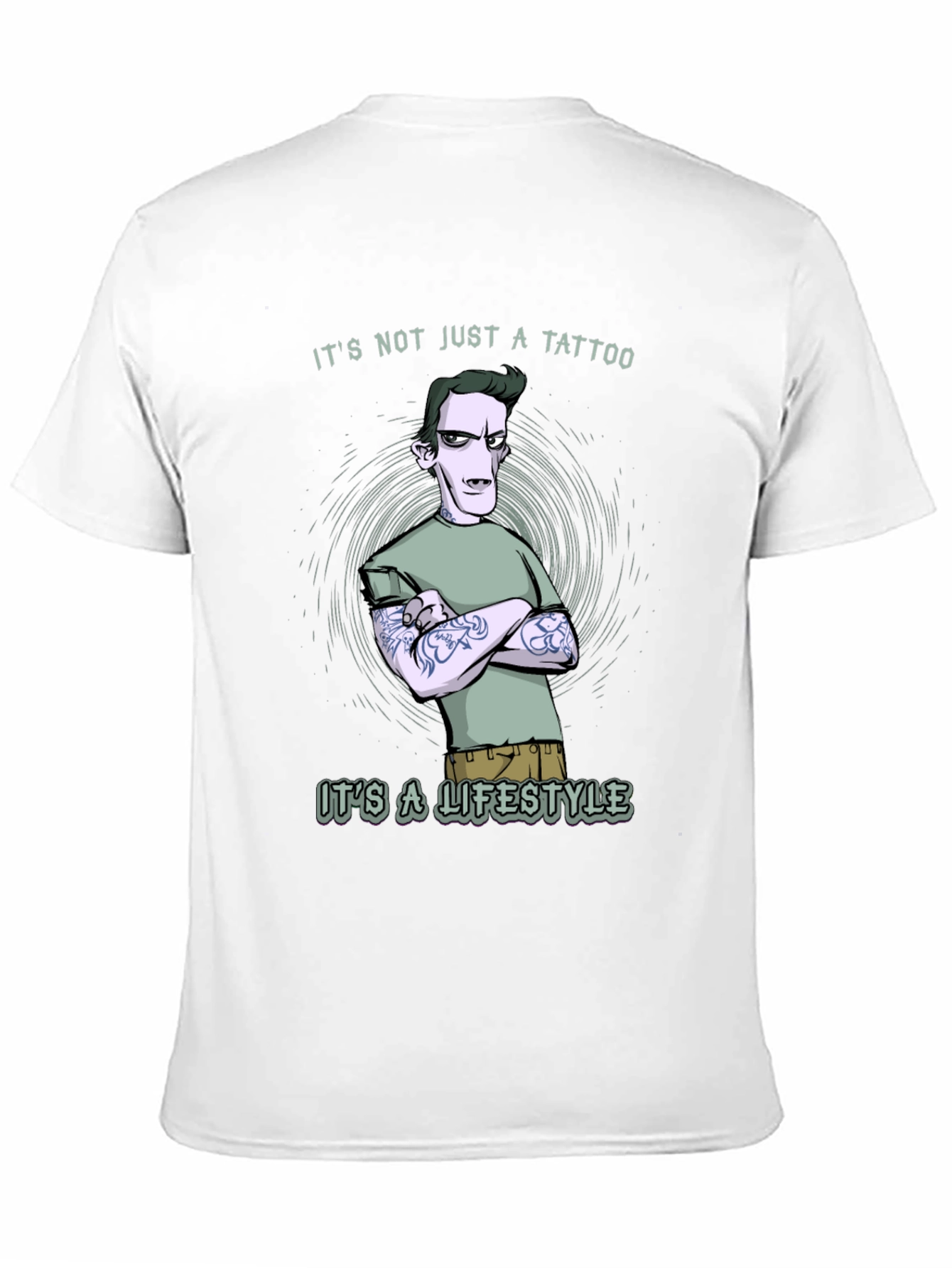 Black Tattoo Lifestyle Graphic Tee - Black Cotton T-Shirt view 11