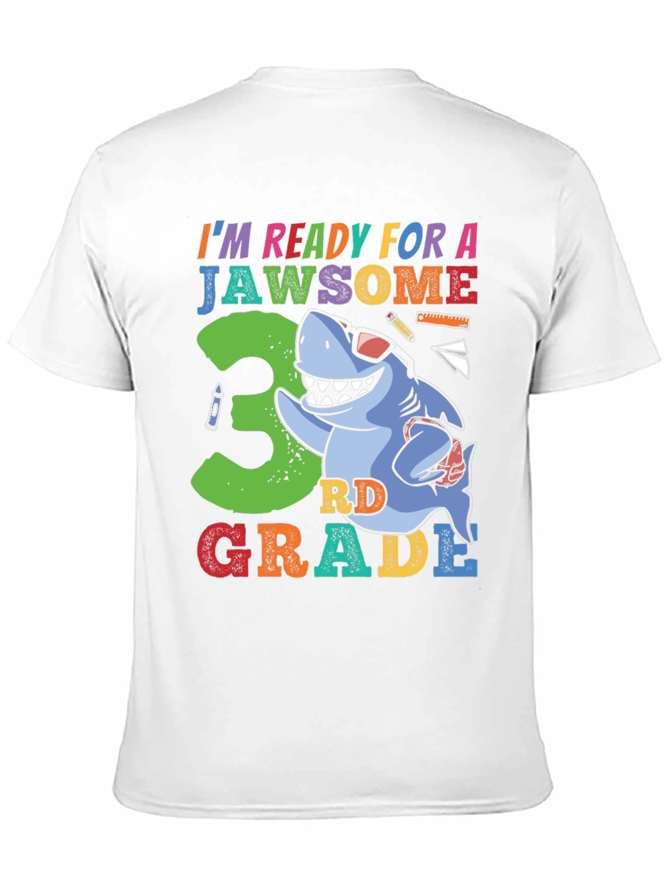Black Jawsome 3rd Grade Shark T-Shirt view 11