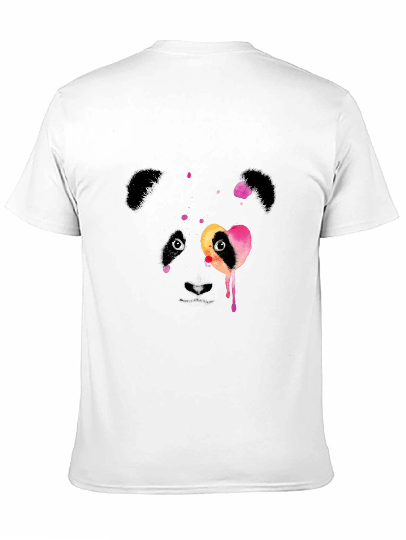 Black Watercolor Panda Graphic Black T-Shirt view 11