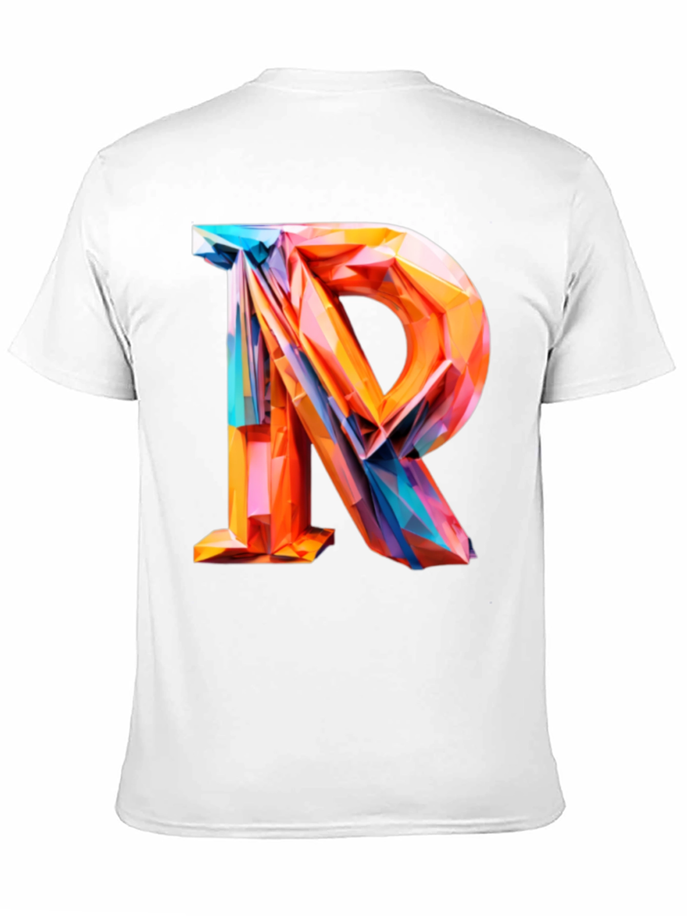 Black Abstract Letter R Graphic Tee - Modern Geometric Design view 11