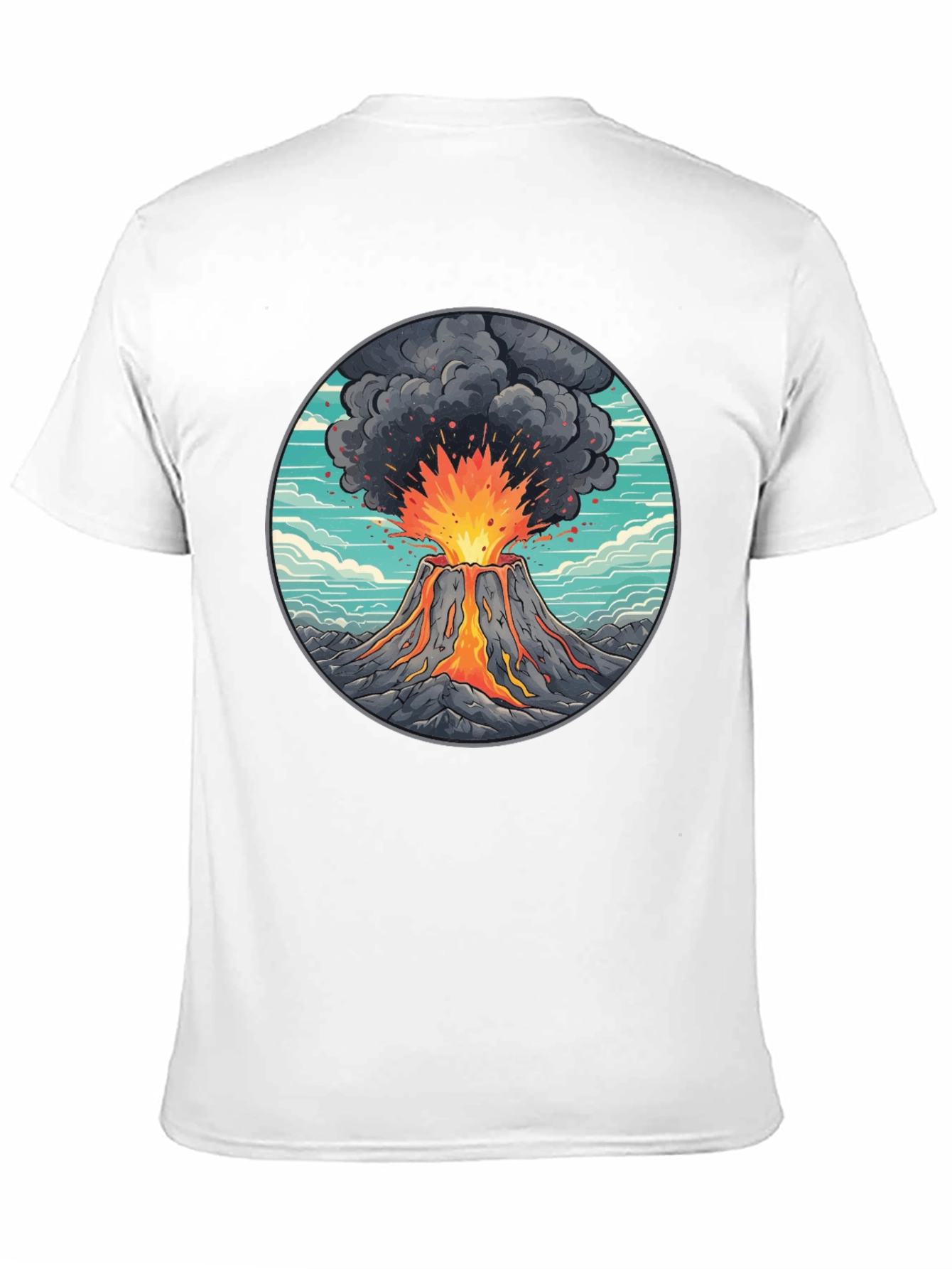 Black Volcano Eruption Graphic Tee - Black Cotton Blend view 11