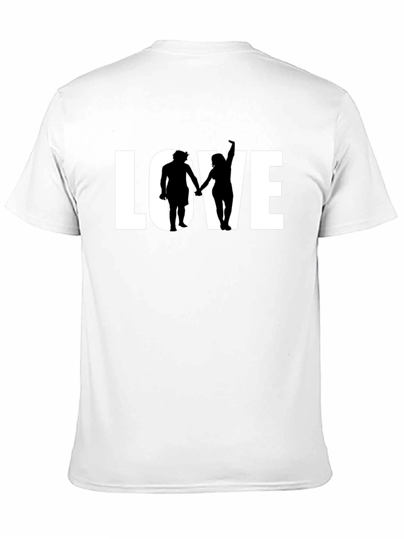 Black LOVE Graphic Tee - Couple Silhouette Black T-Shirt view 11