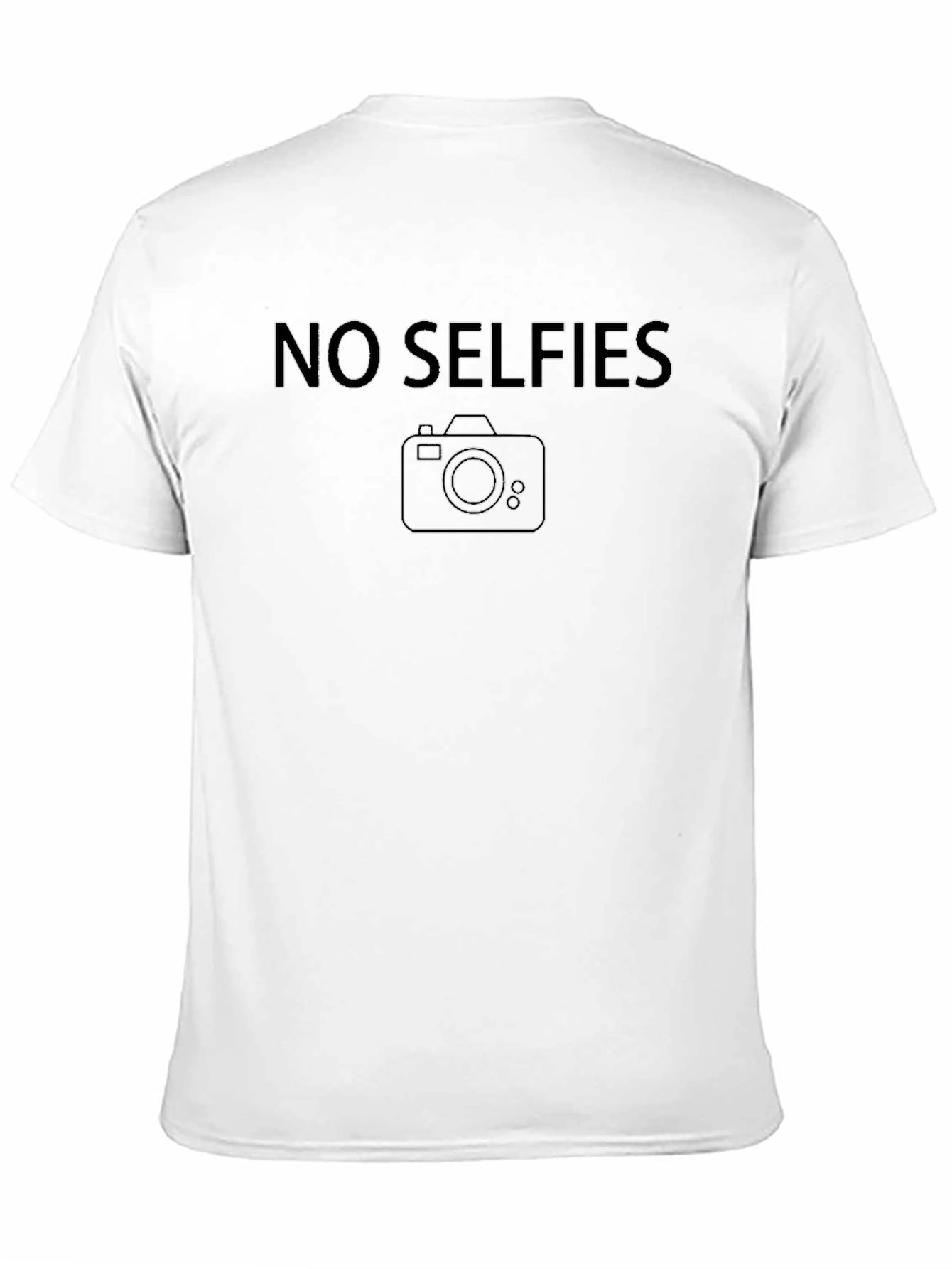 No Selfies Black Graphic Tee - 11