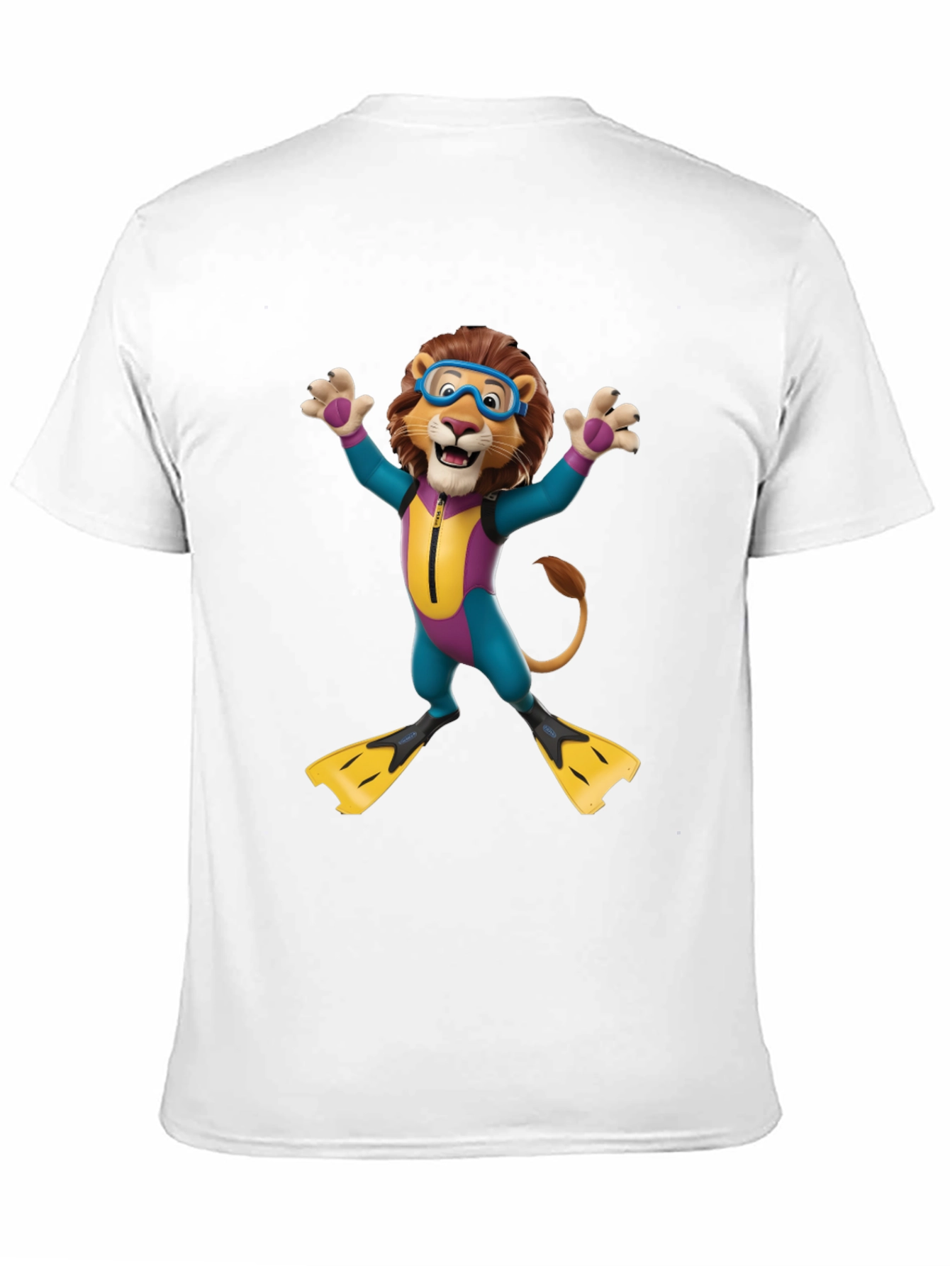 Black Lion Scuba Diver Graphic Tee - Fun & Unique Design view 11