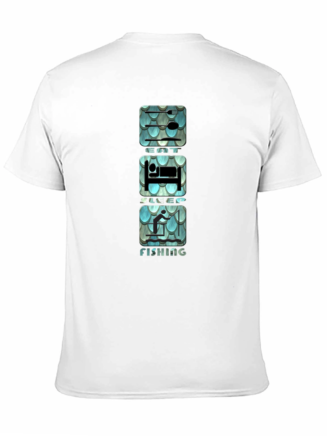 Black Eat Sleep Fishing Graphic Tee - Black Cotton T-Shirt view 11