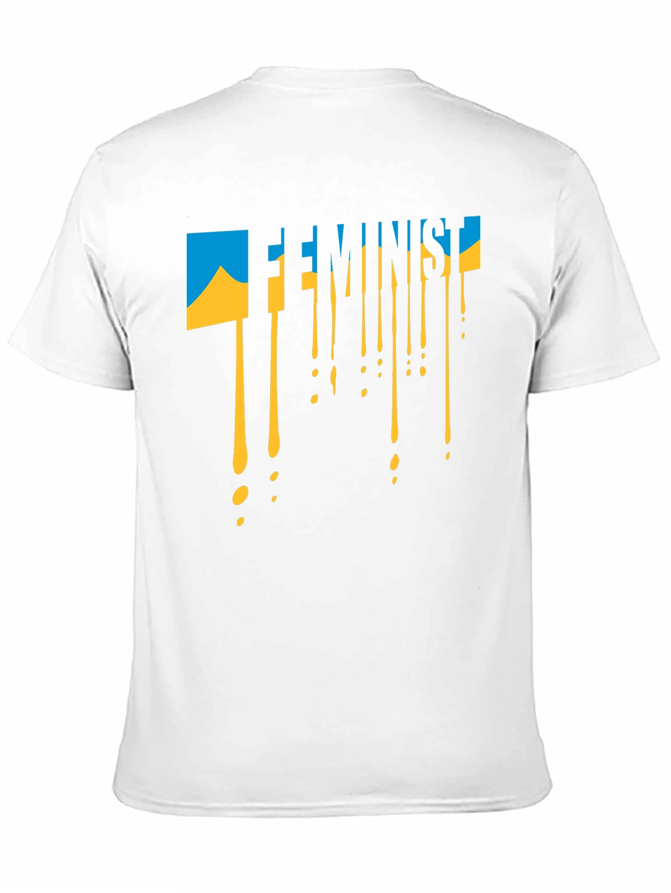 Black Feminist Ukraine Flag Drip T-Shirt view 11