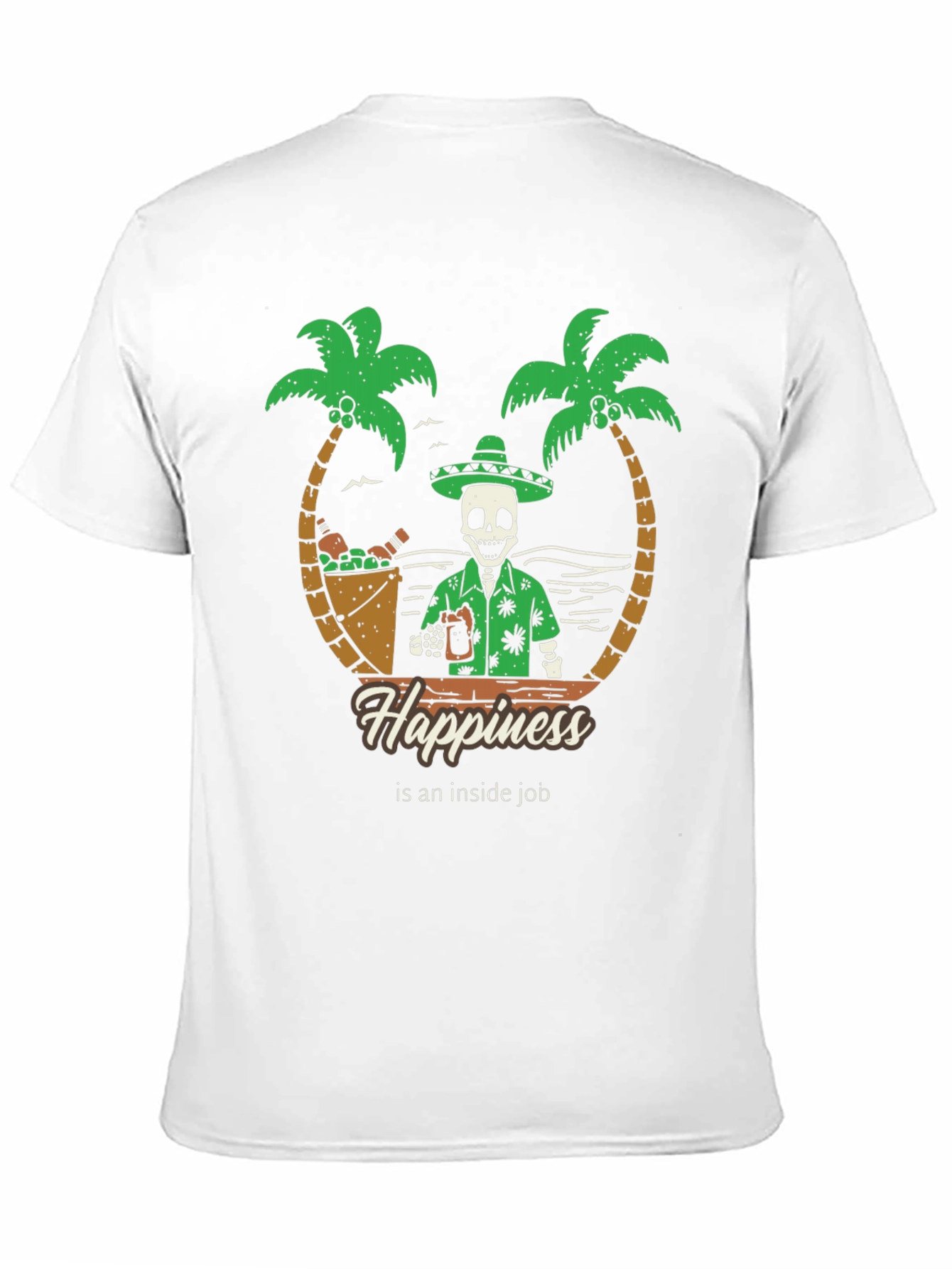 Black Happiness Inside Job Skeleton T-Shirt view 11