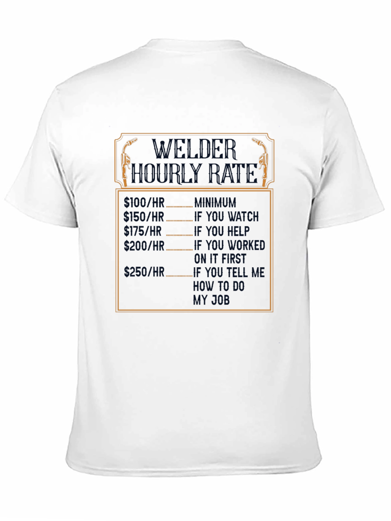 Black Welder Hourly Rate Funny Black T-Shirt view 11