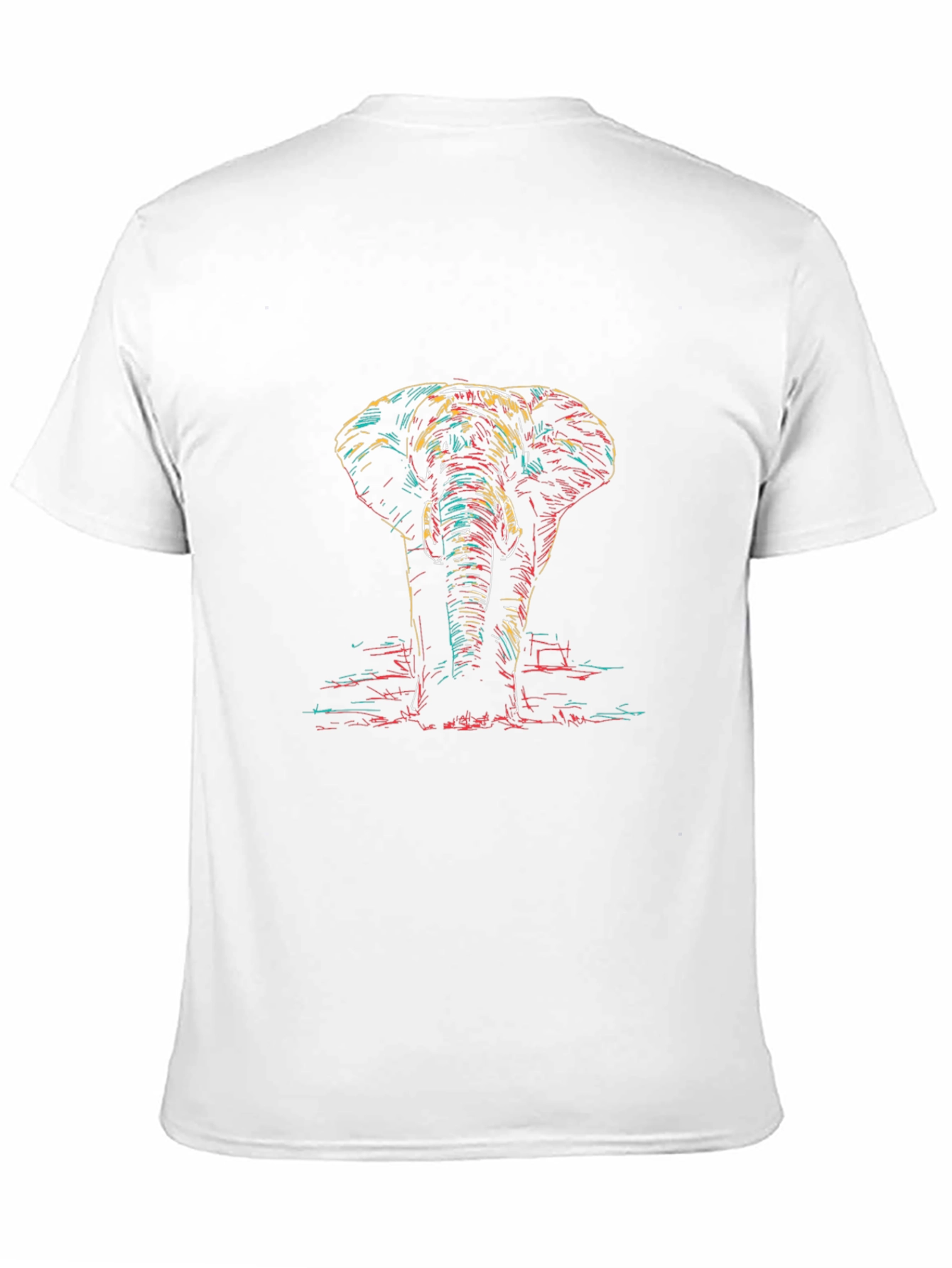 Black Elephant Graphic Print Men's Black T-Shirt view 11