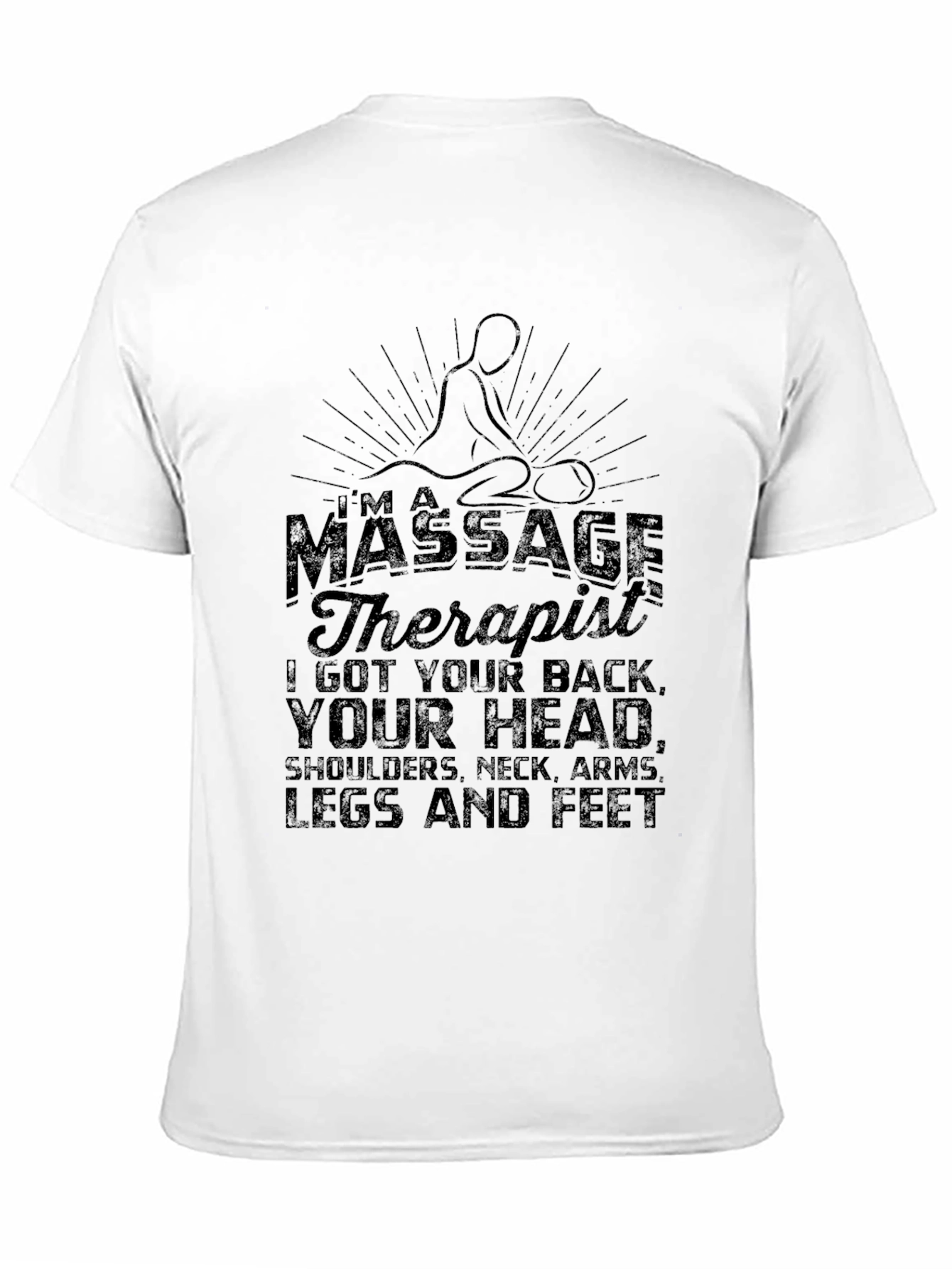Black Massage Therapist Graphic T-Shirt - I Got Your Back view 11