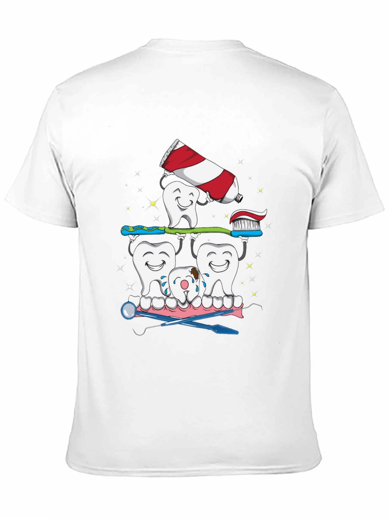 Black Dental Cartoon T-Shirt view 11