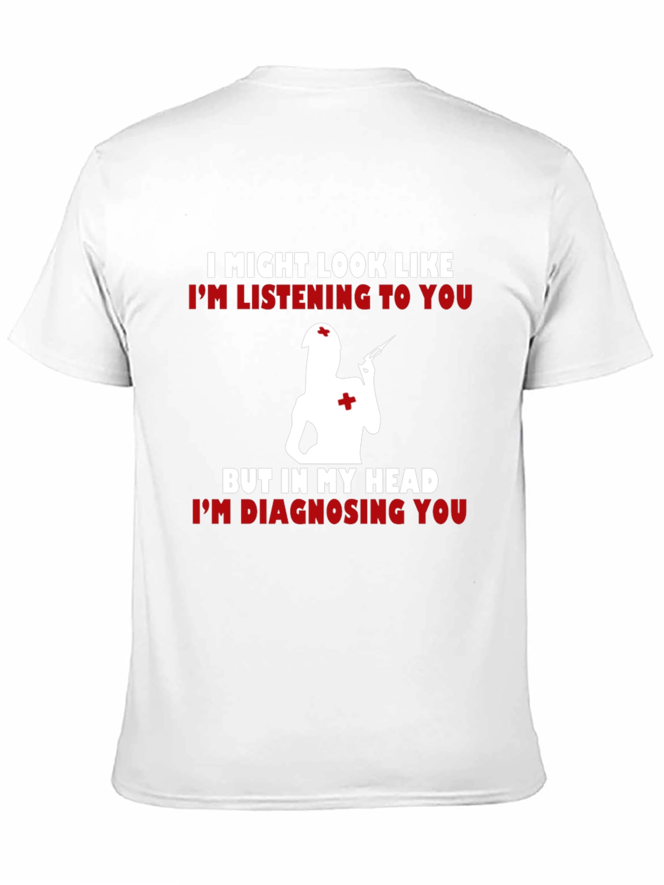 Black Funny Nurse T-Shirt - Diagnosing You! view 11