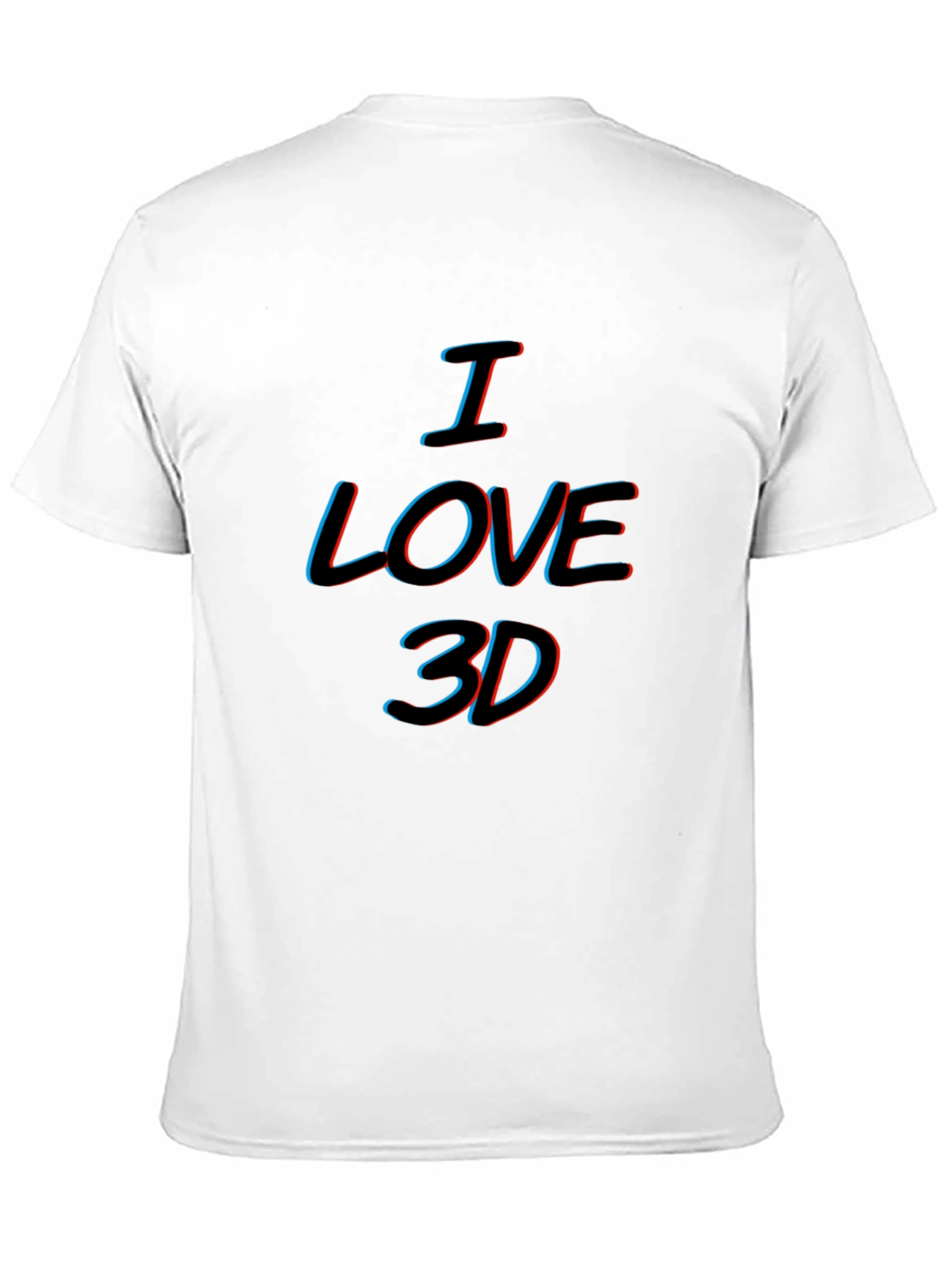 Black I Love 3D Black T-Shirt view 11