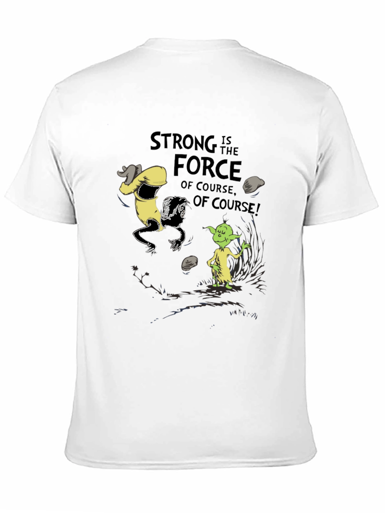 Black Grinch Yoda "Strong Force" Black T-Shirt view 11