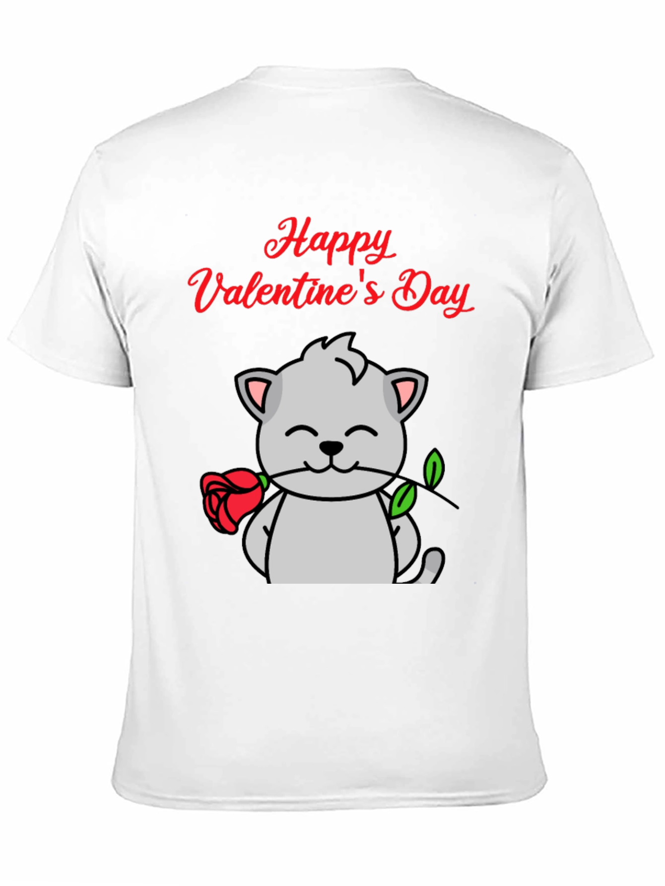 Black Happy Valentine's Day Cat T-Shirt view 11