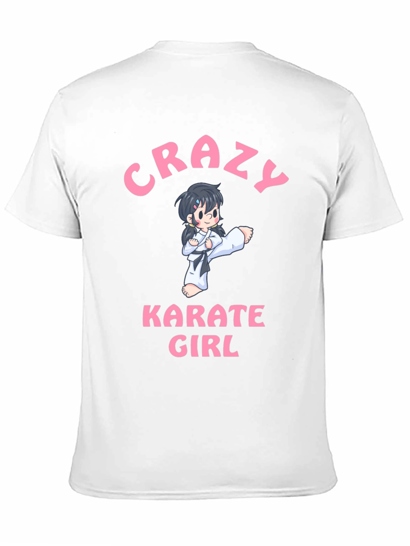 Black Crazy Karate Girl Black T-Shirt view 11