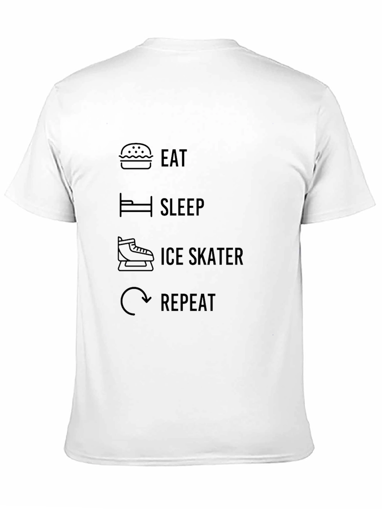 Black Eat Sleep Ice Skater Repeat T-Shirt view 11