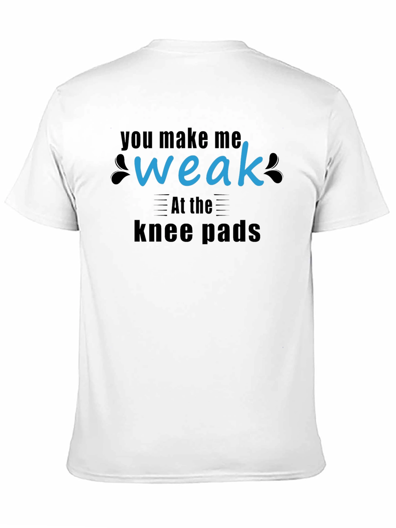 Black Humorous "Weak at the Knee Pads" Graphic Tee view 11