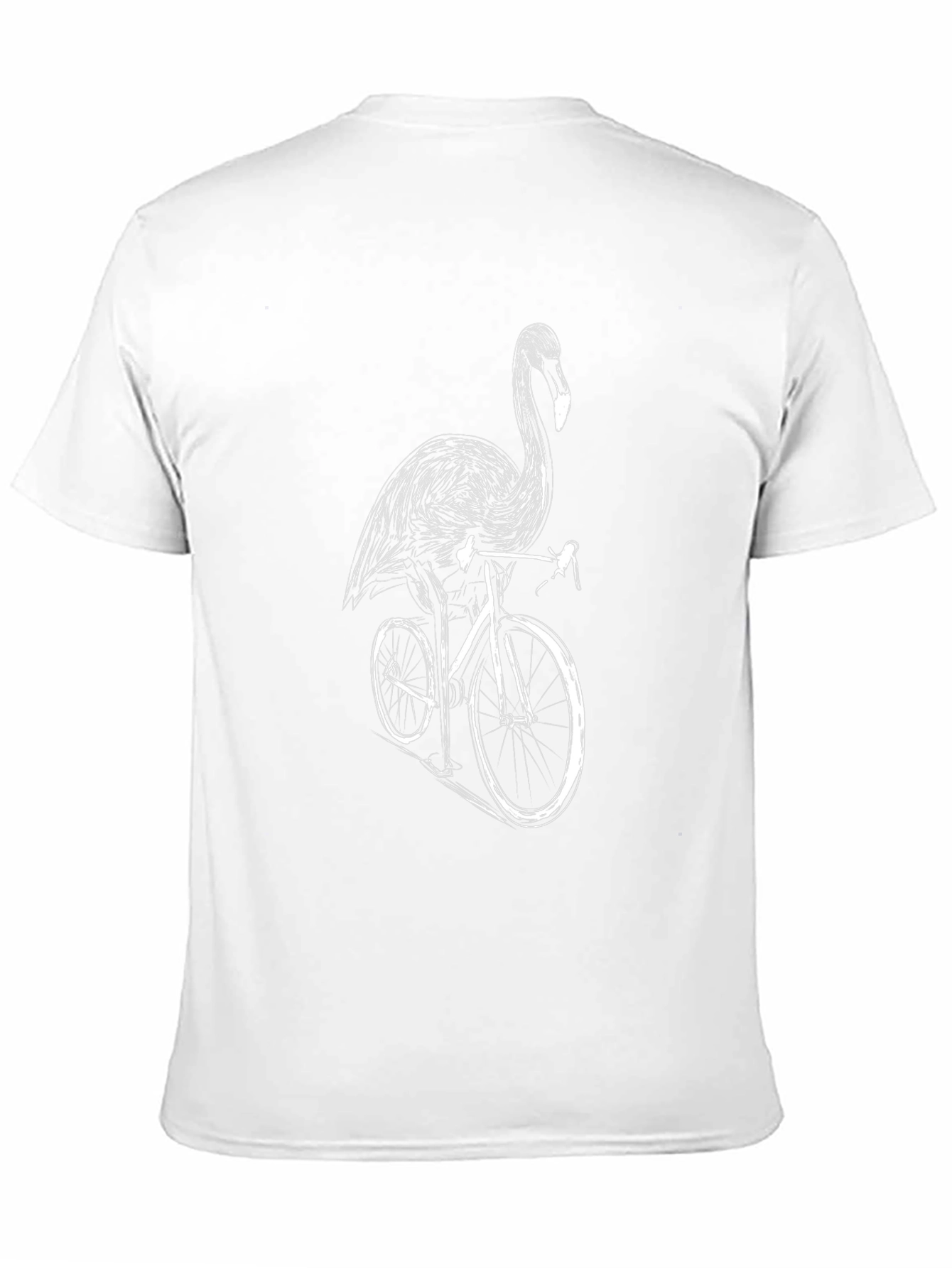 Black Flamingo Riding Bicycle Black Tee view 11