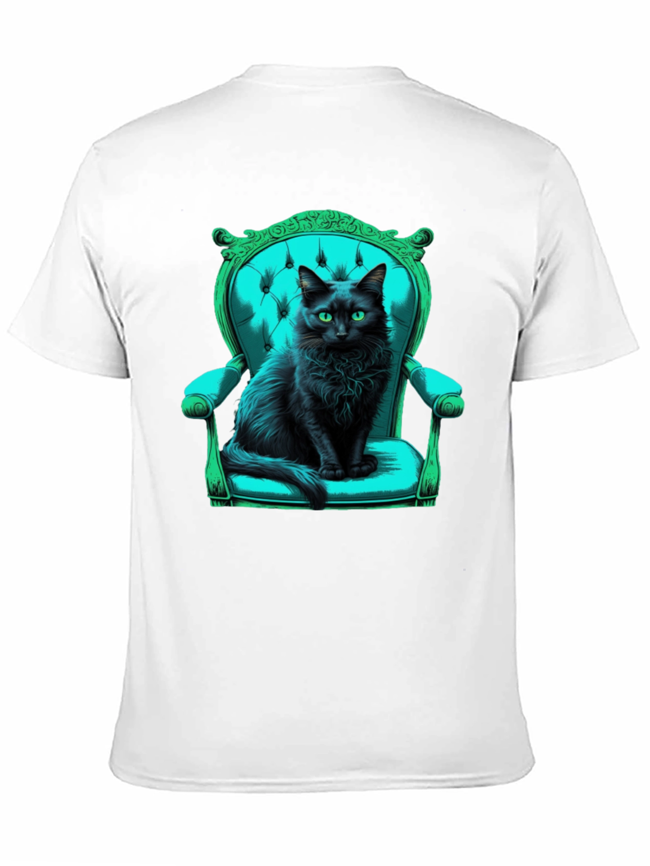 Black Black Cat in Chair Graphic Tee view 11