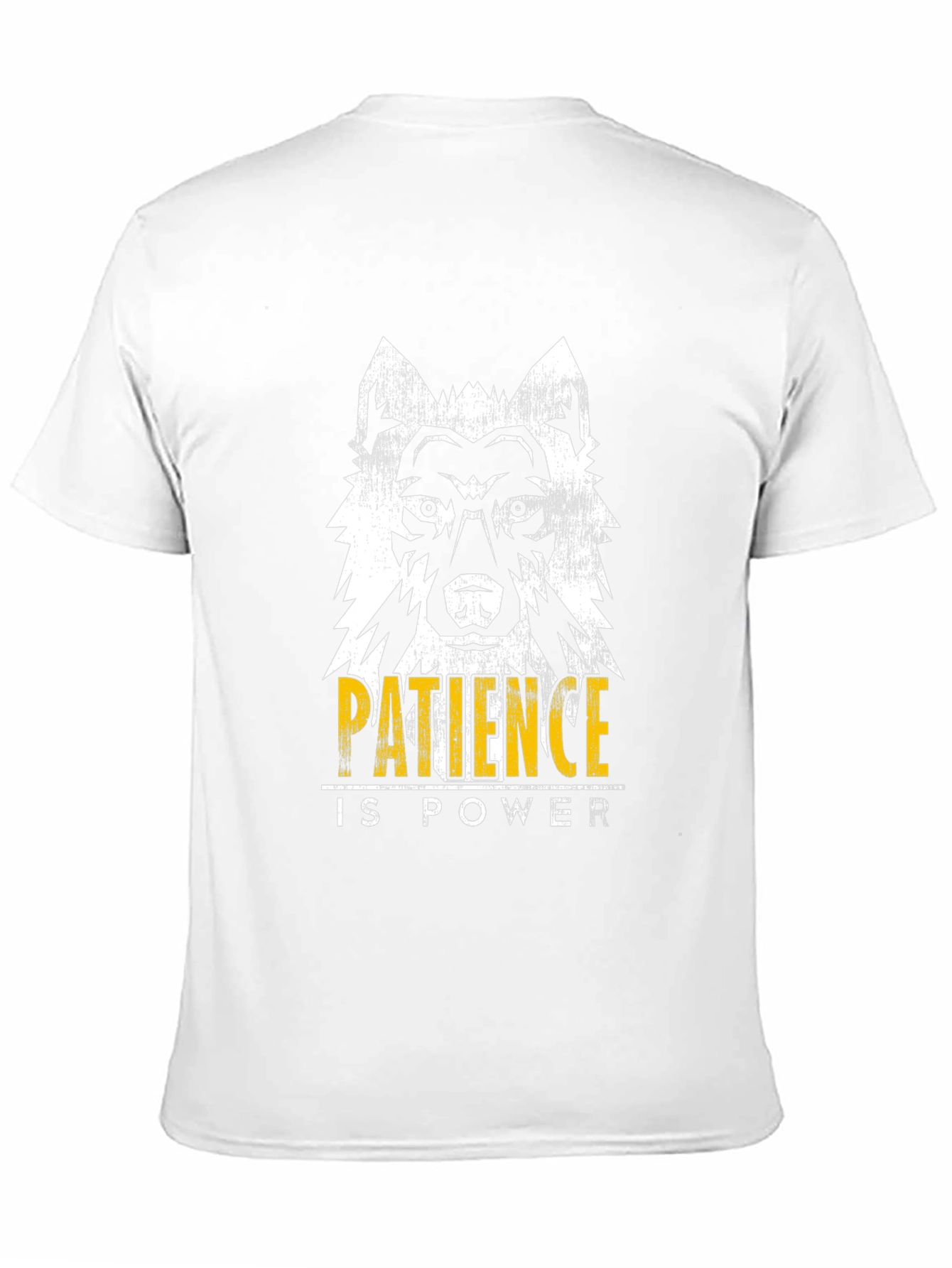 Black Wolf Patience is Power Graphic Tee - Black Cotton T-Shirt view 11