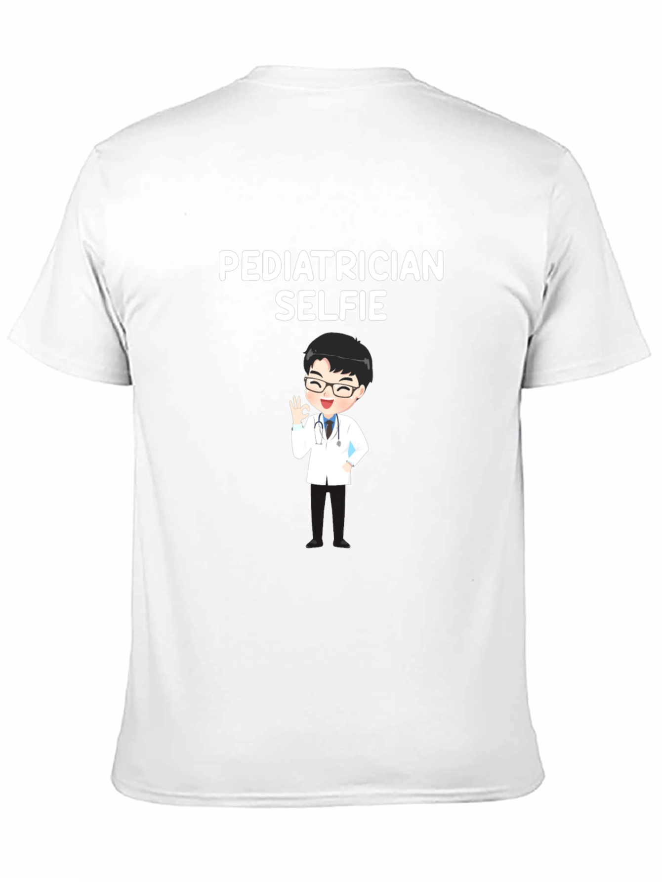 Black Pediatrician Selfie T-Shirt - Black view 11