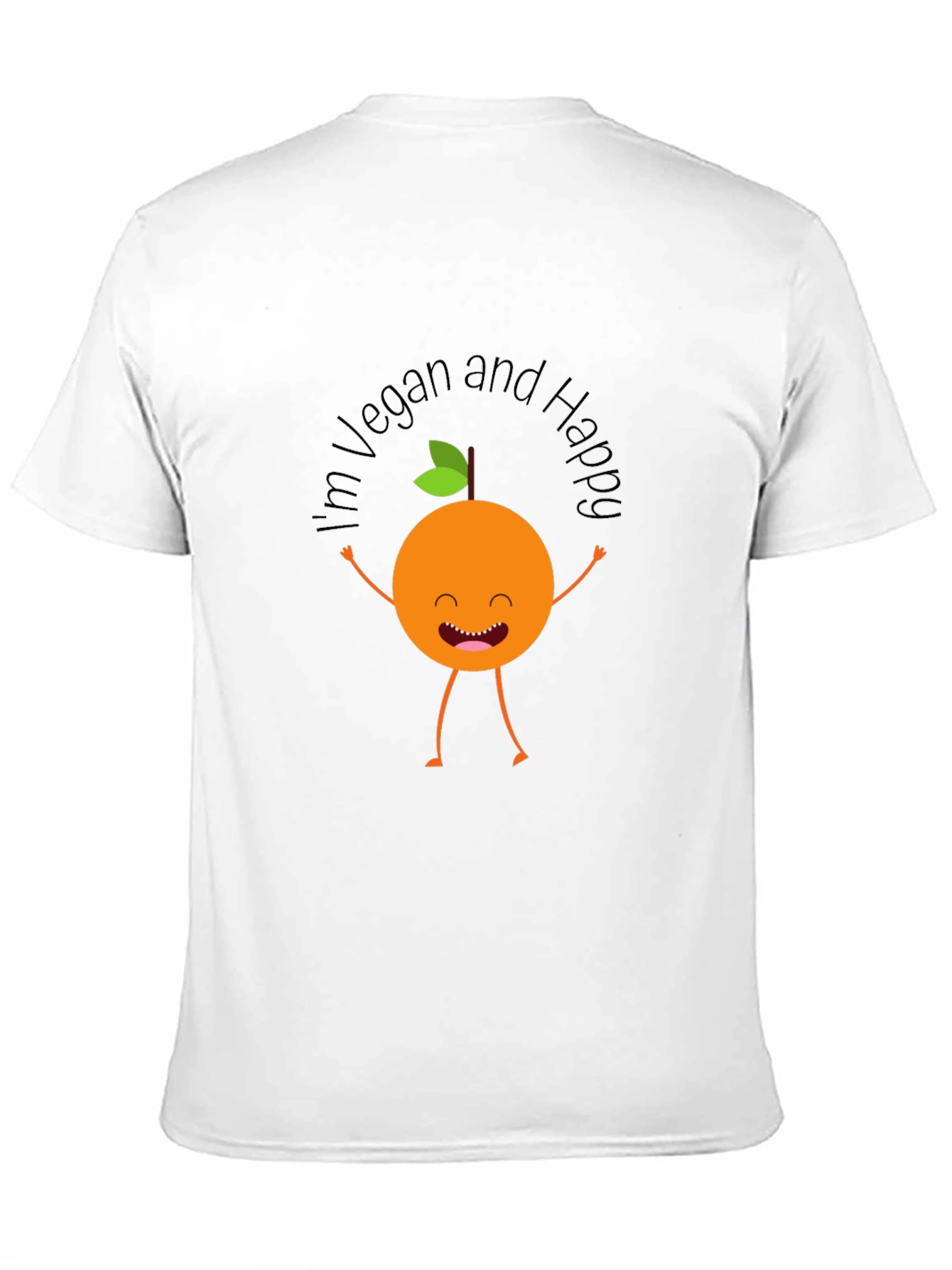 Black Vegan & Happy Graphic Tee - Black view 11