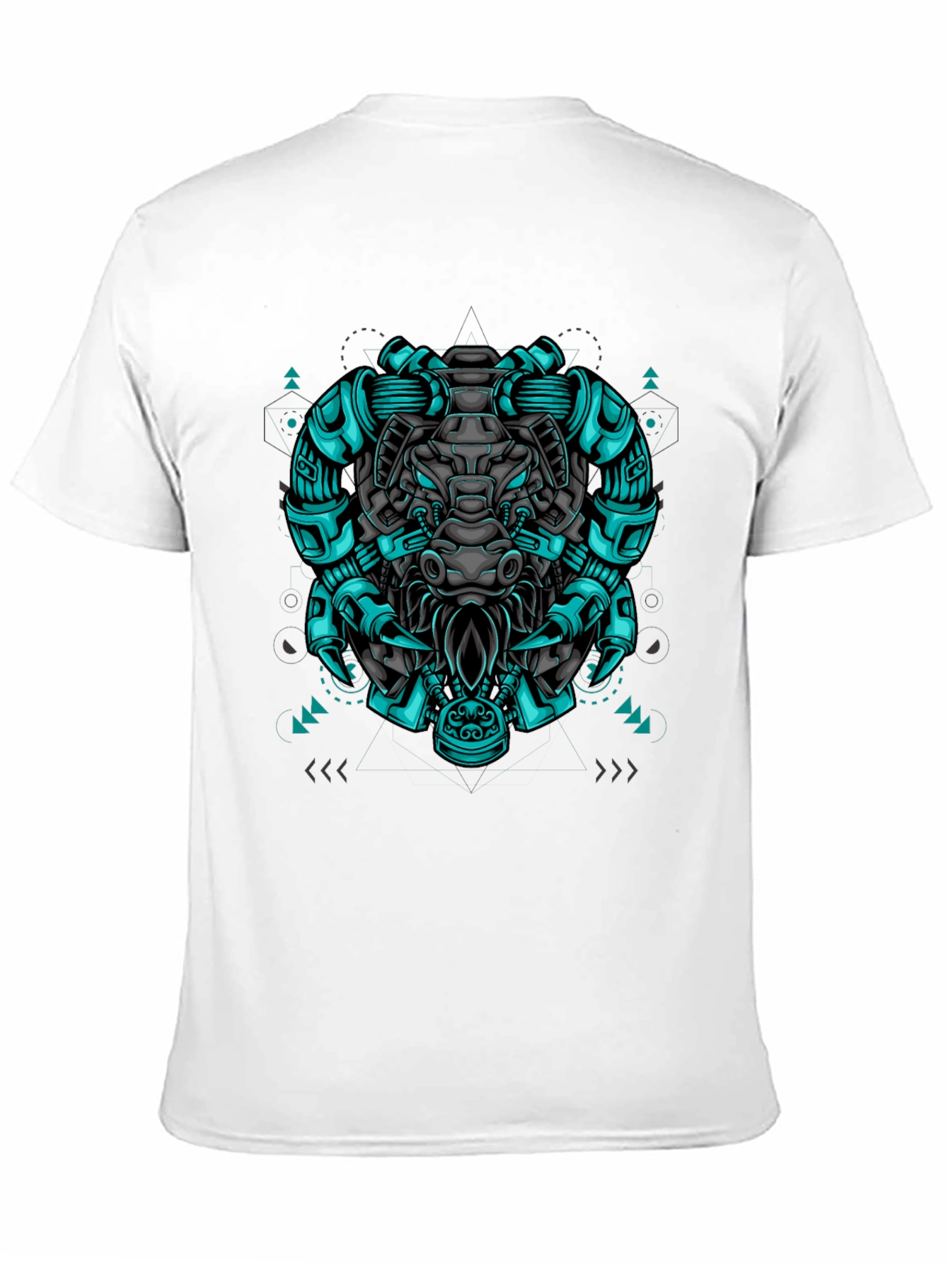 Black Cyberpunk Bull Graphic Tee - Black view 11