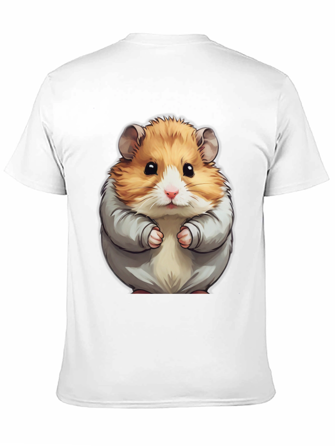 Black Cute Hamster Graphic Tee - Black Cotton T-Shirt view 11