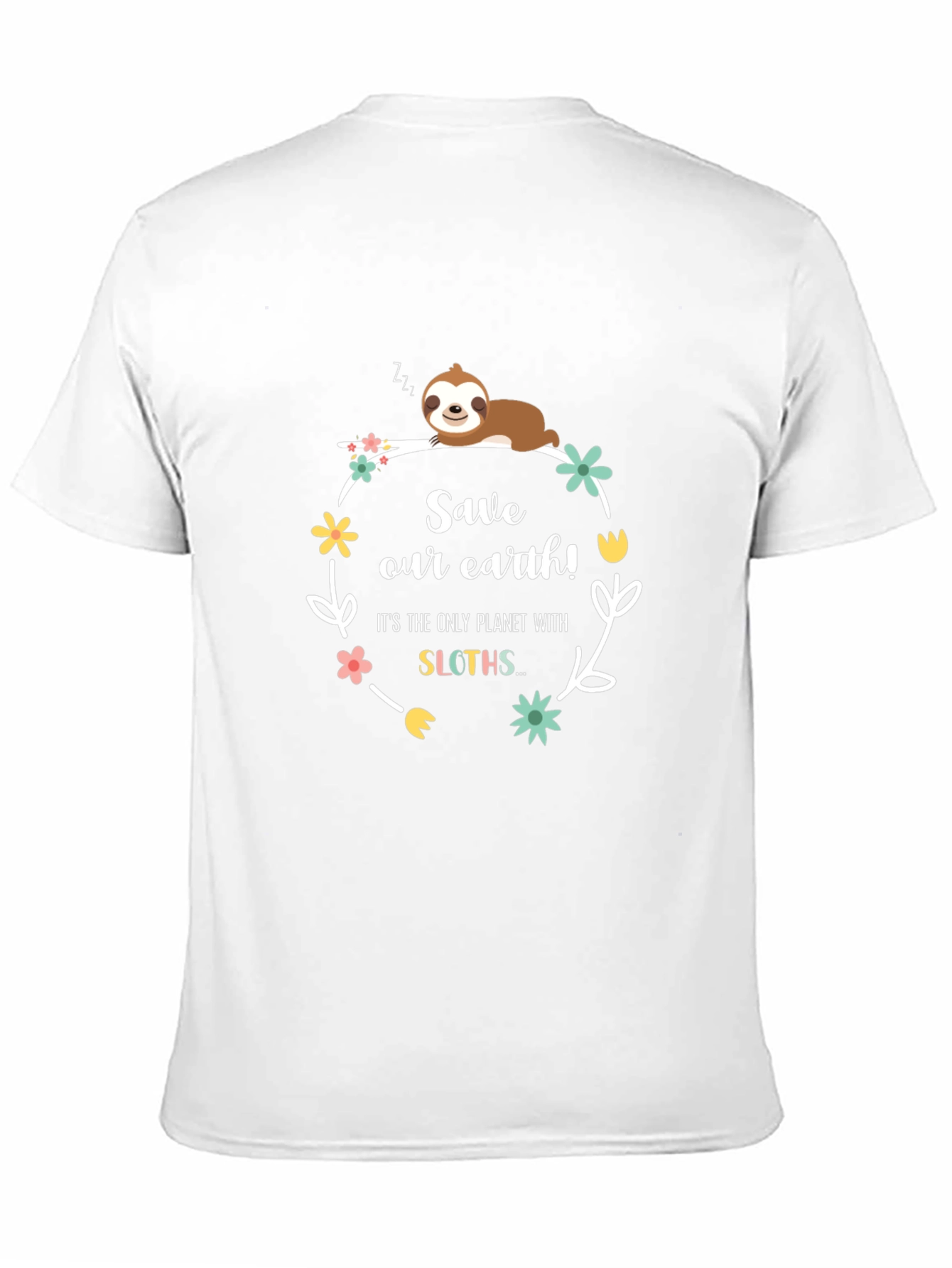 Black Save Our Earth Sloth Graphic Tee view 11