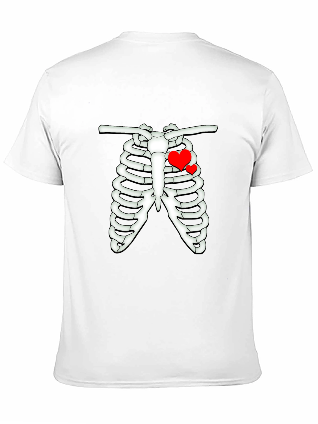 Black Heart Rib Cage Graphic Tee -  Men's Black T-Shirt view 11