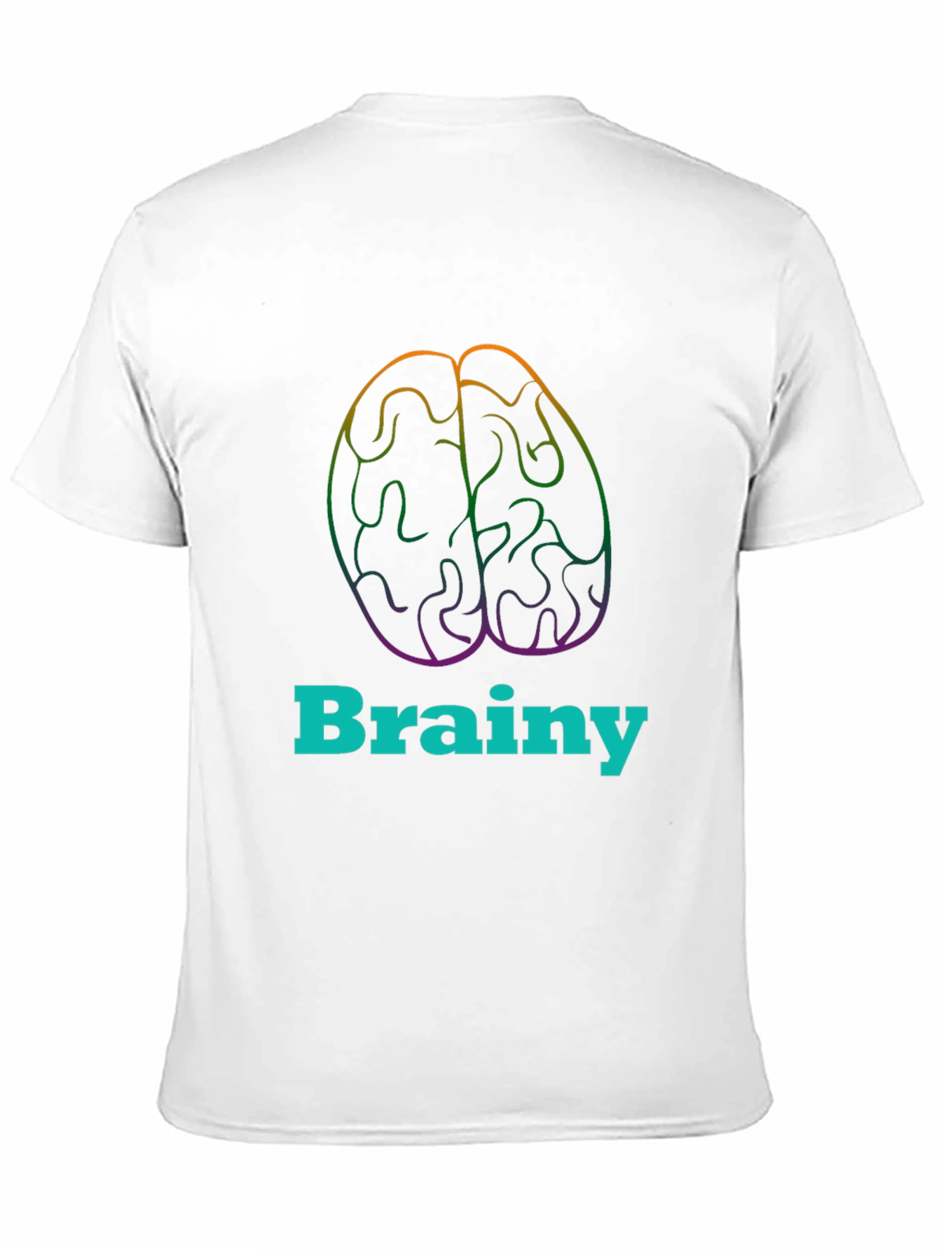 Black Brainy Tee - Colorful Brain Graphic T-Shirt view 11