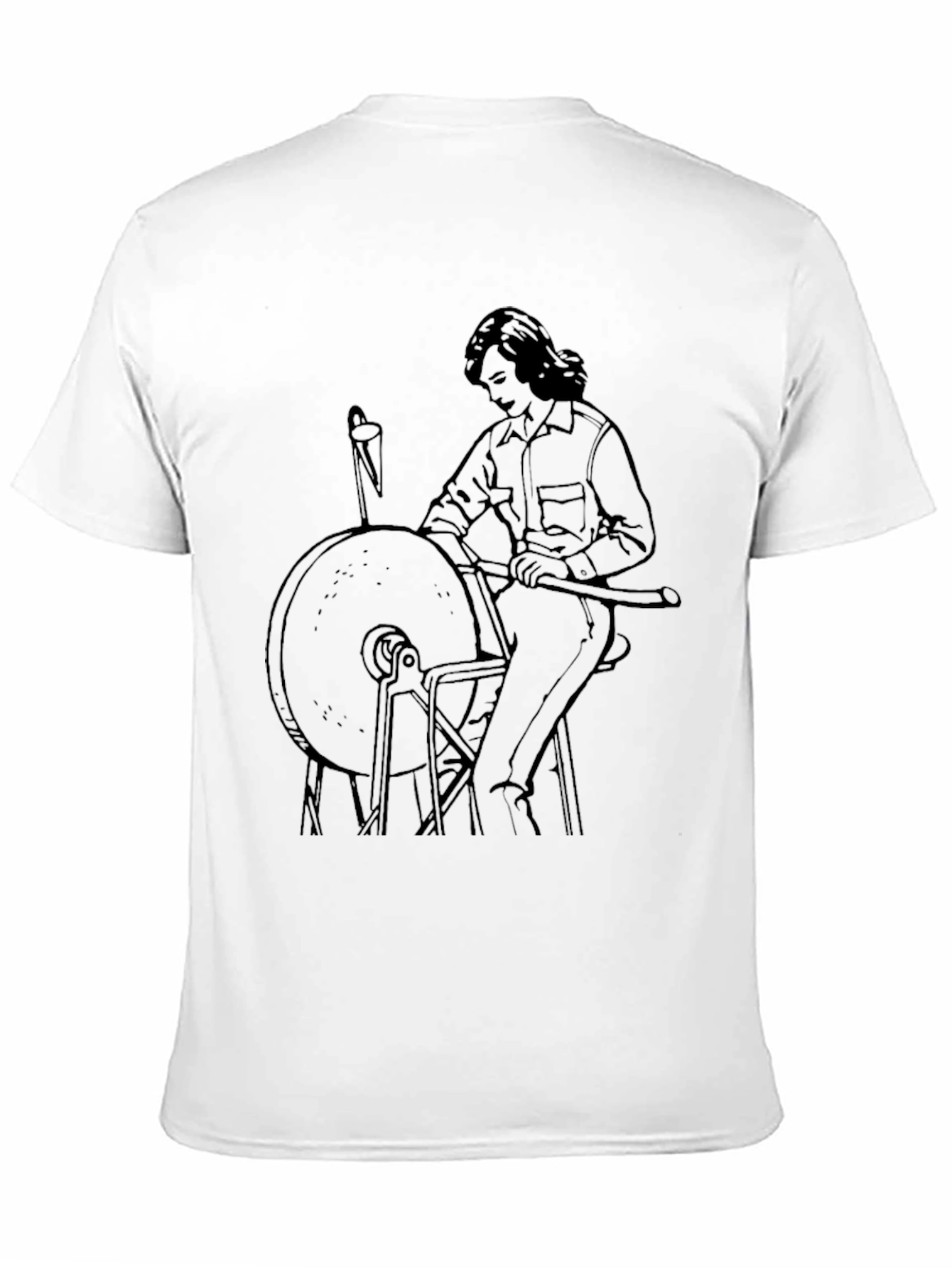 Black Retro Grinding Wheel Graphic Tee view 11